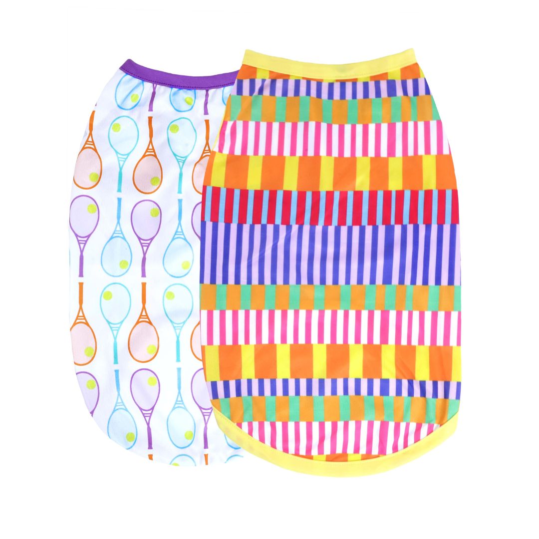 Retro Fun Dog Vest Combo - Pack of 2