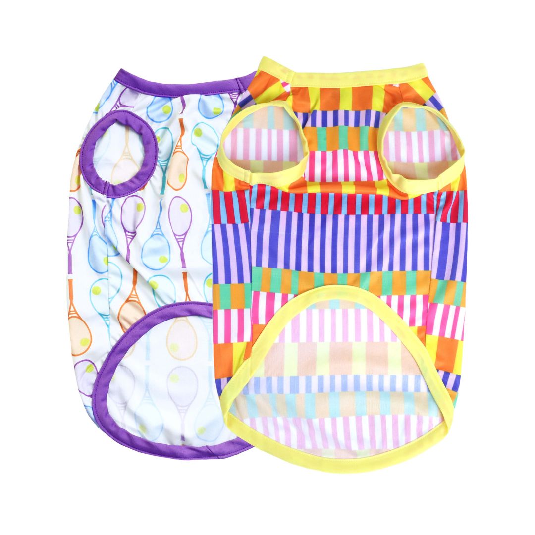 Retro Fun Dog Vest Combo - Pack of 2