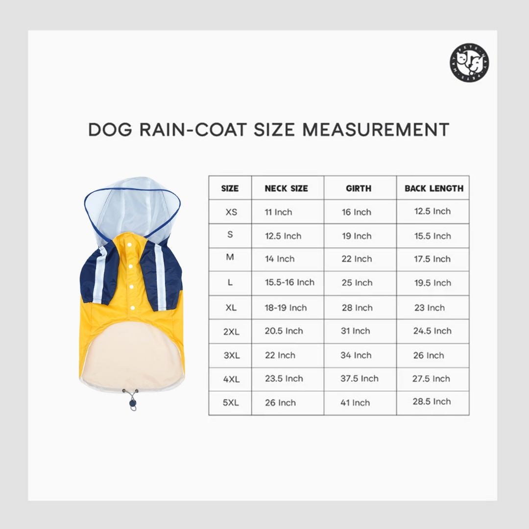 Rainstorm Dog Raincoat-Canary