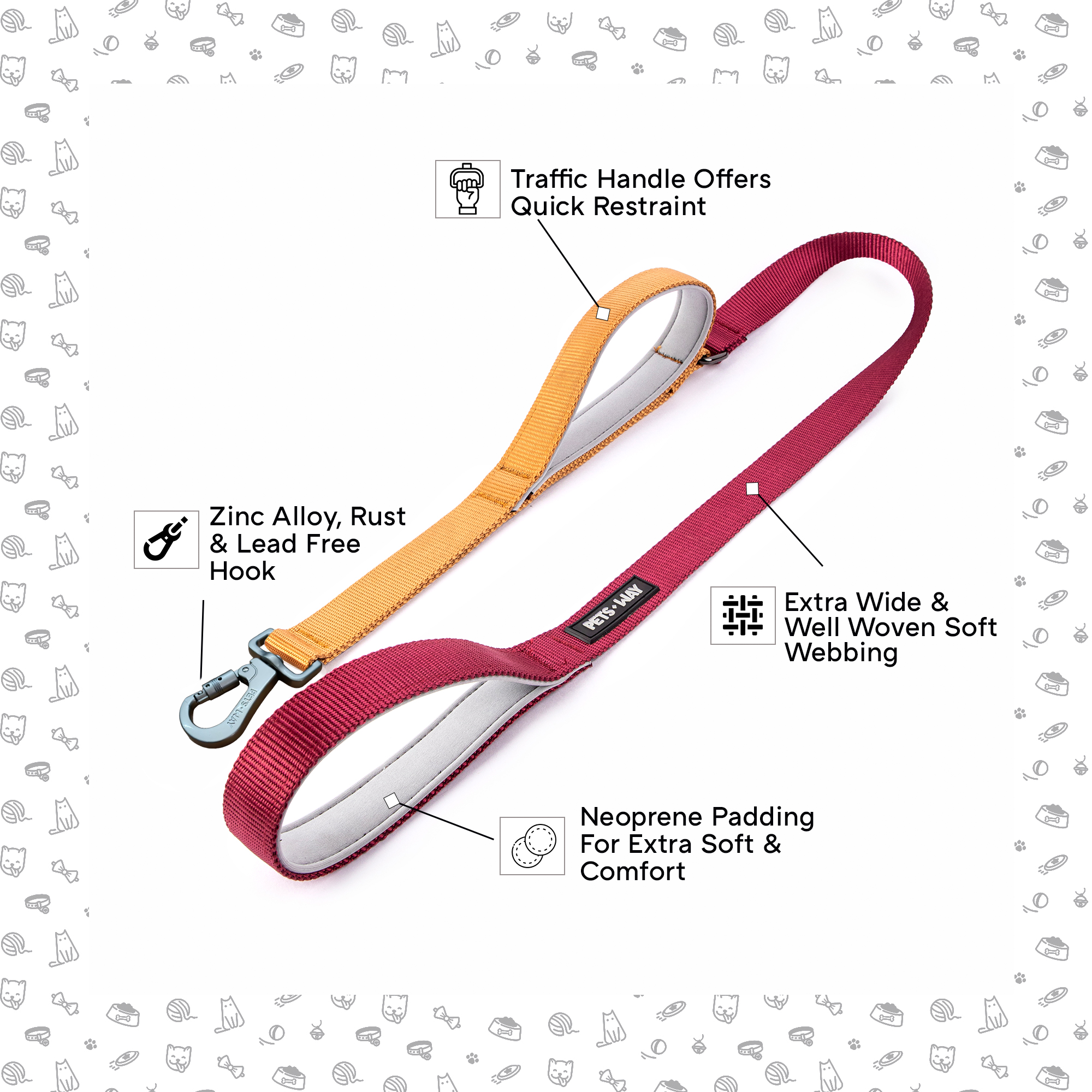 Wine & Honey - Traffic / Dual Handle Leash