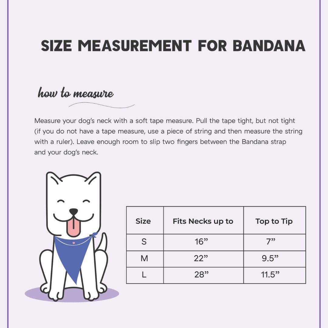 size chart of bandana