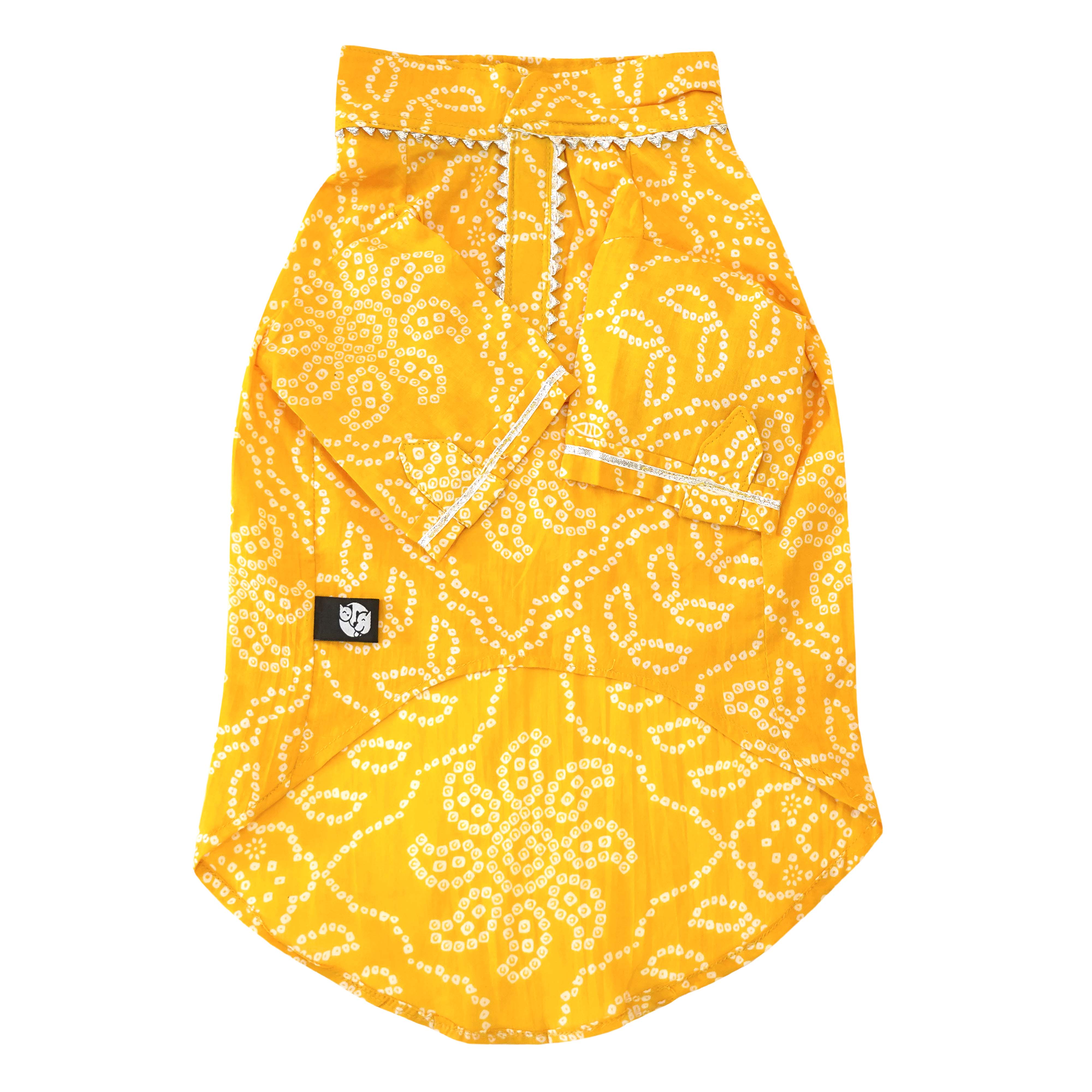 Bandhani Ikat - Dog Kurta Combo