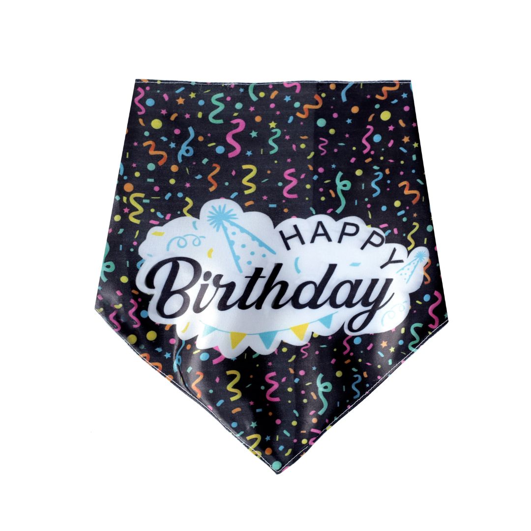 Birthday Dog Bandana - Black-petsway