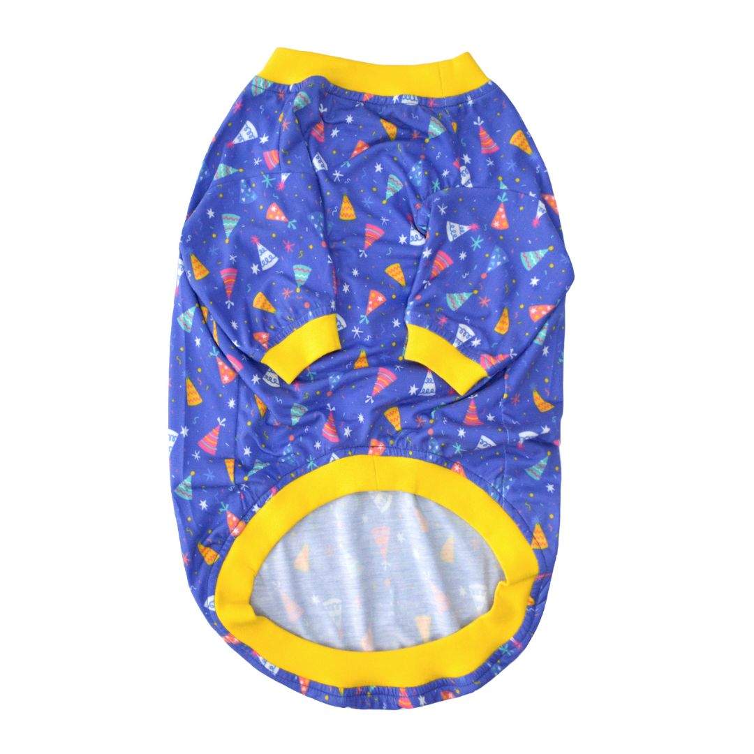 front of Birthday Dog T-Shirt Blue-petsway