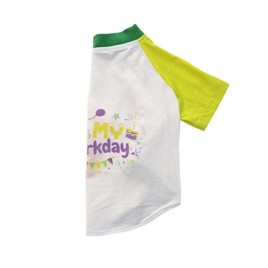 Half size of Birthday Dog T-Shirt Lime-petsway