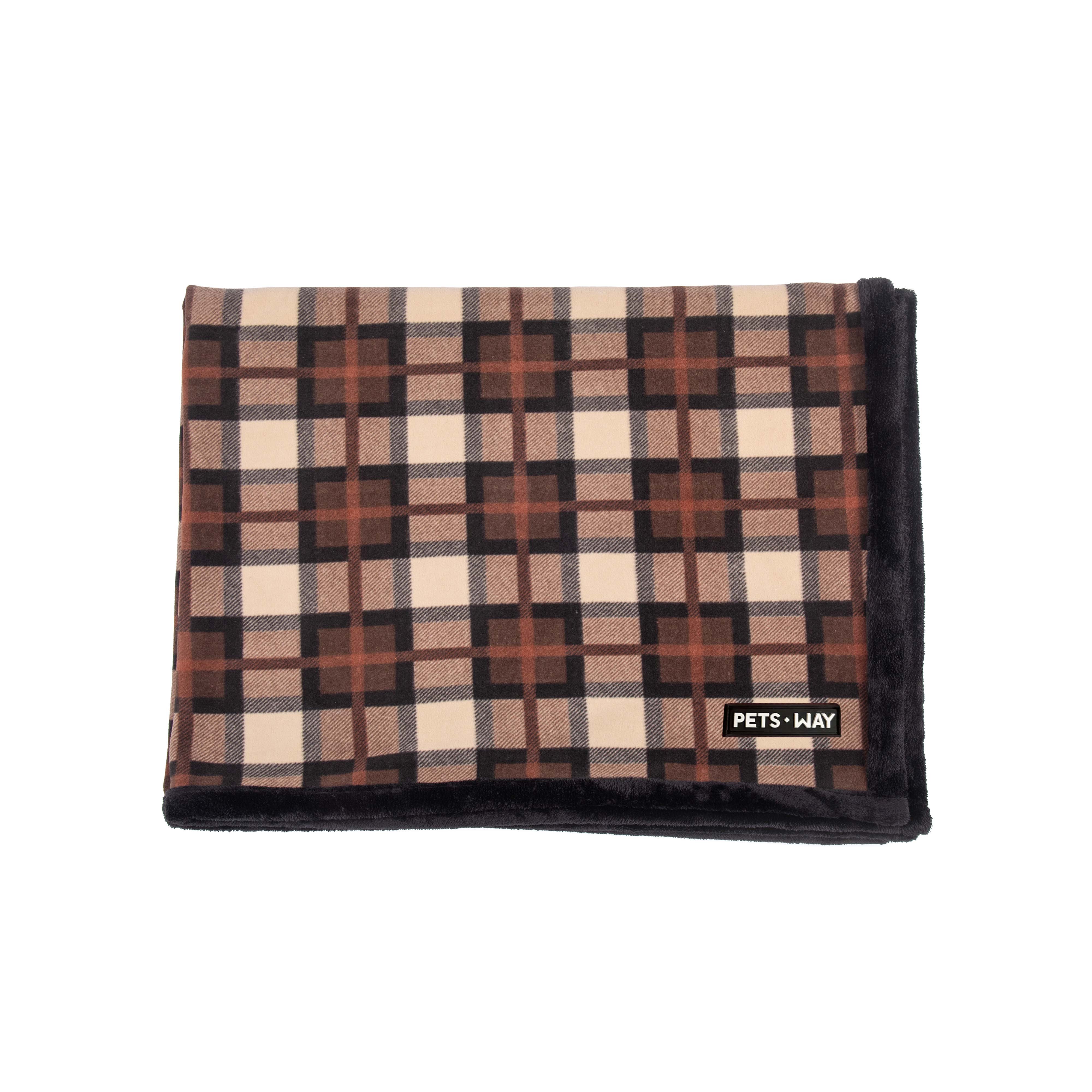Stylish Brownie Checks Blanket Petsway