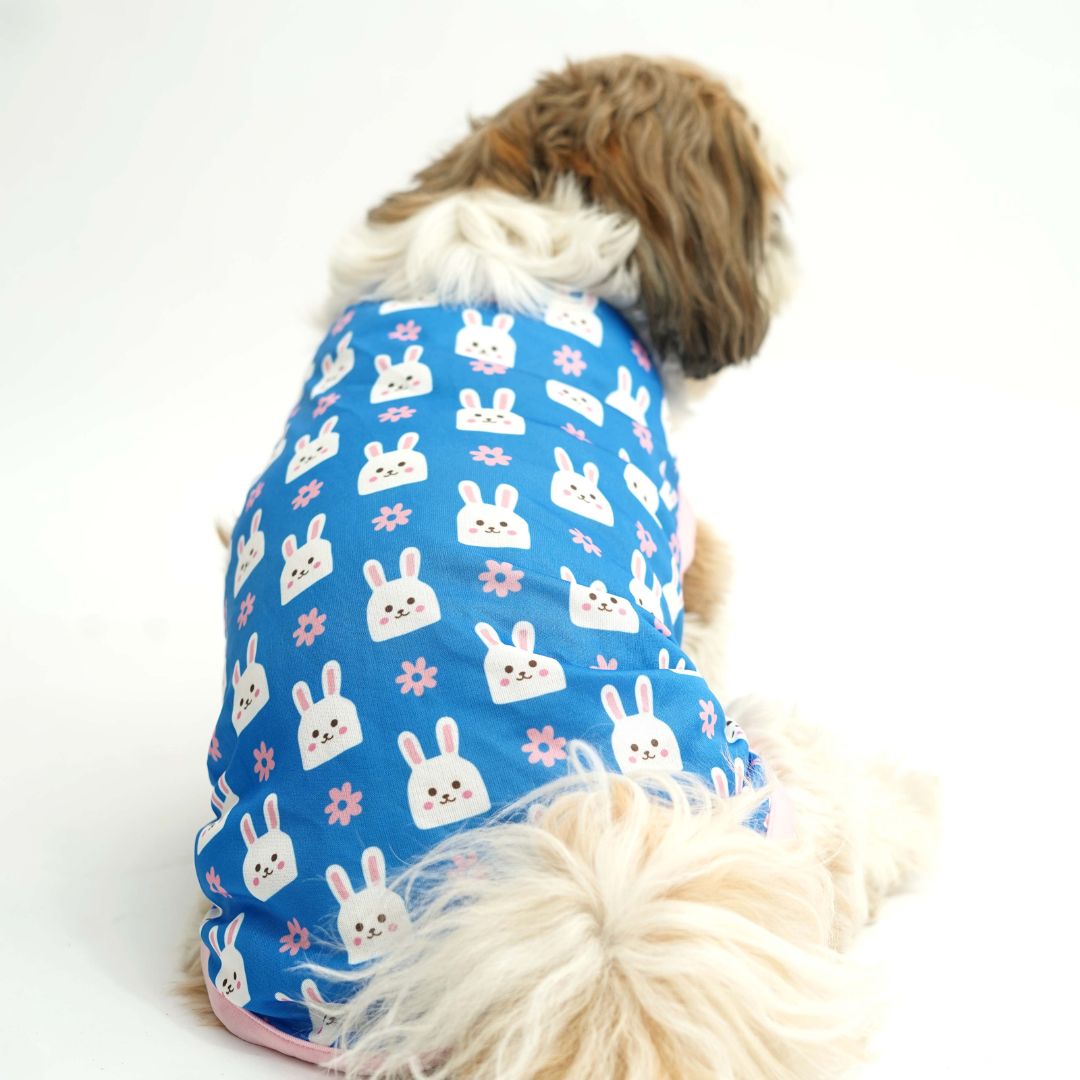 back side of dog that wear Bunny Printed Dog Vest-petsway