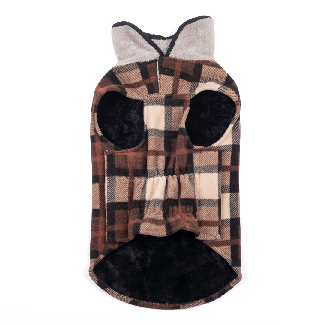 Front of Checks - Brownie Dog Jacket Petsway