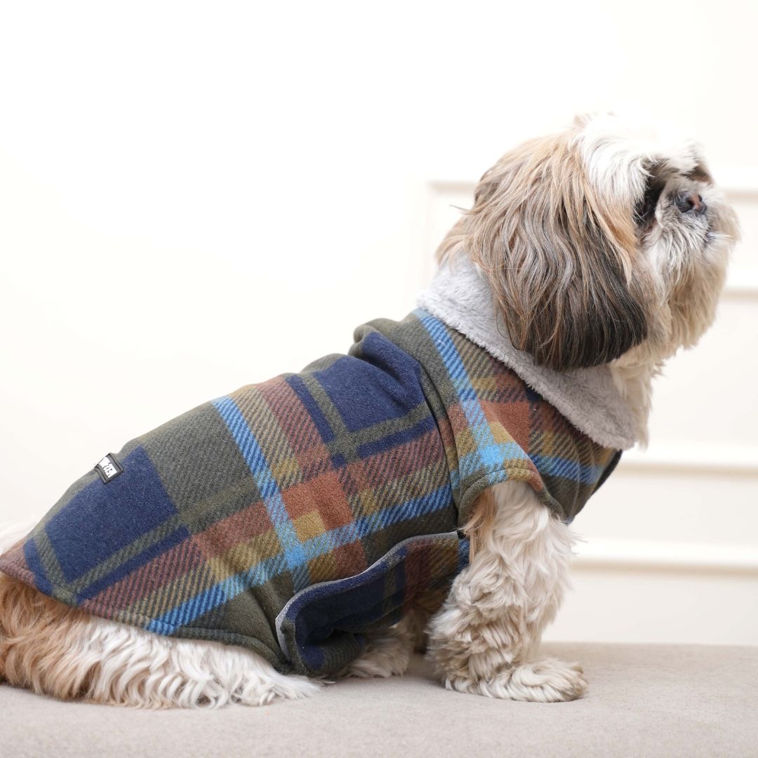 Side Image of Checks - Multi Dog Jacket Petsway