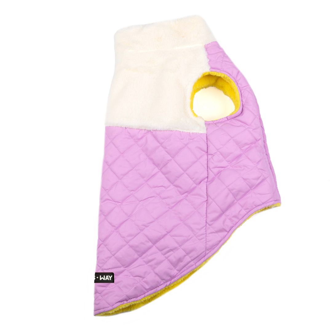 Side Image of CozyQuilt - Mauve Reversible Dog Jacket Petsway
