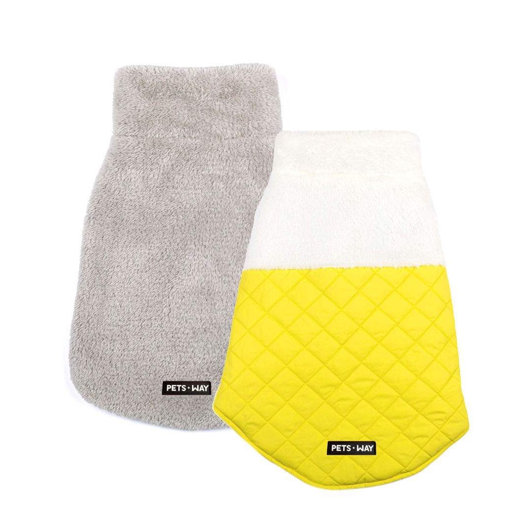 CozyQuilt - Yellow Reversible Dog Jacket Petsway