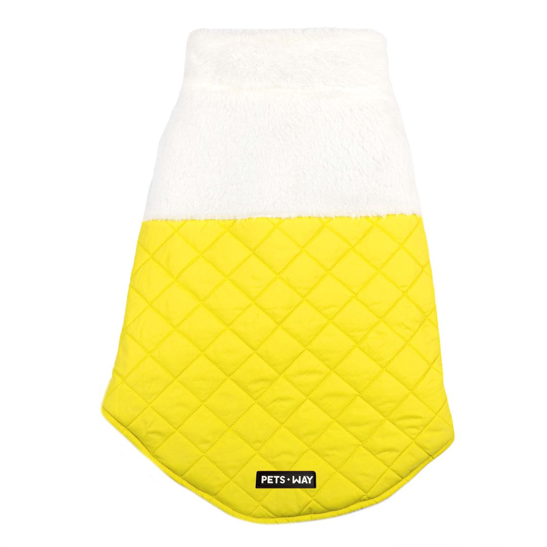 Back of CozyQuilt - Yellow Reversible Dog Jacket Petsway