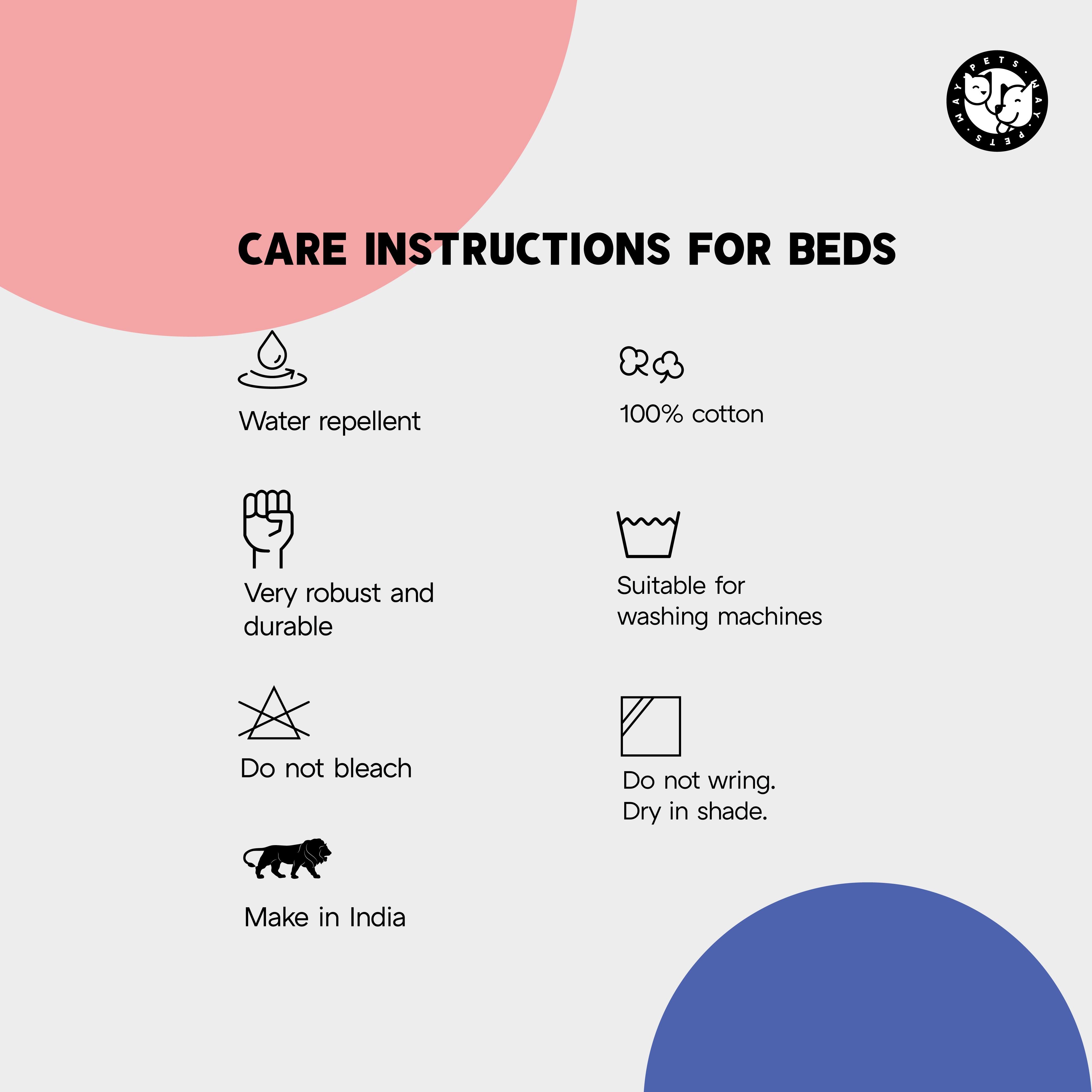 Care instructions for Beds Petsway