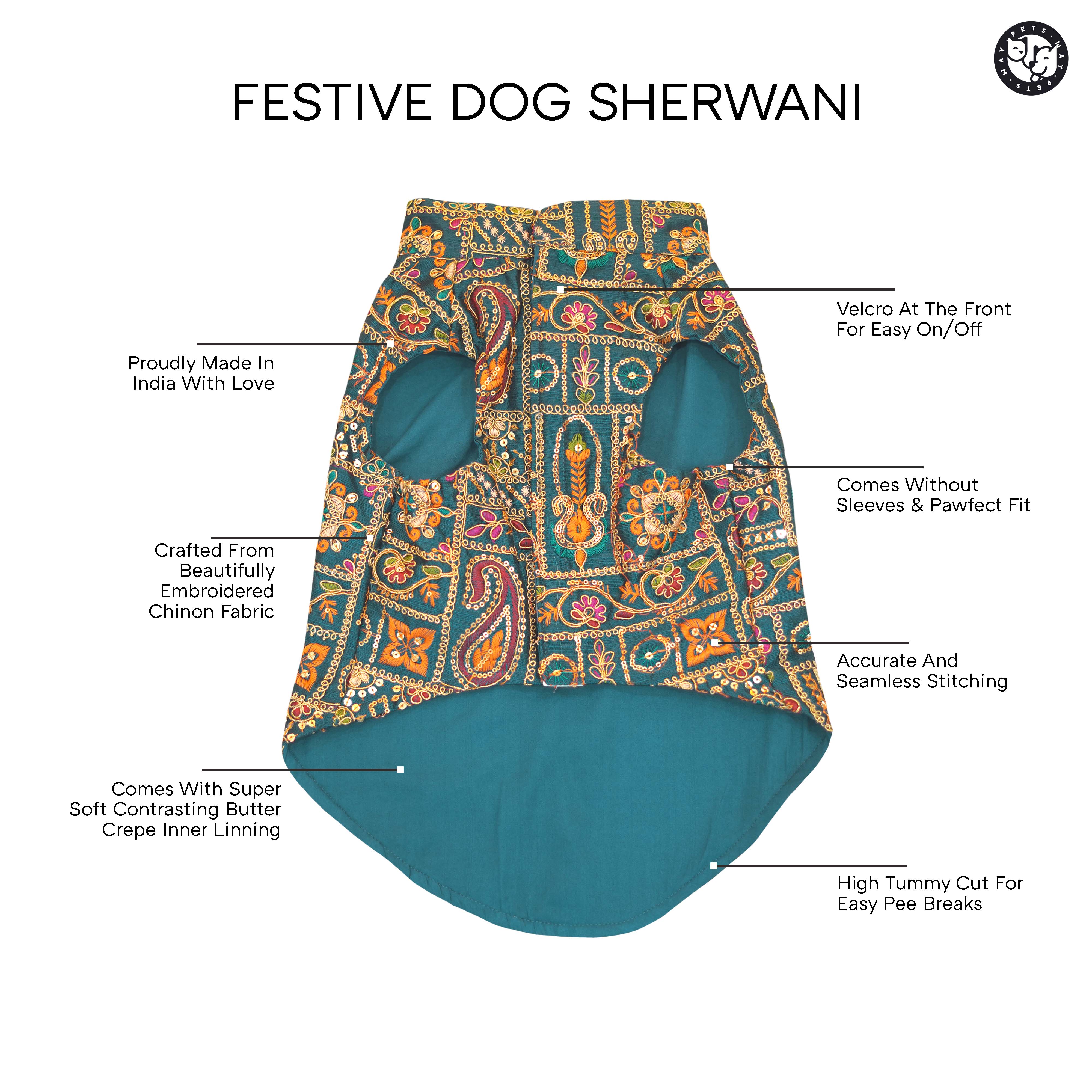 Dog Sherwani - Red