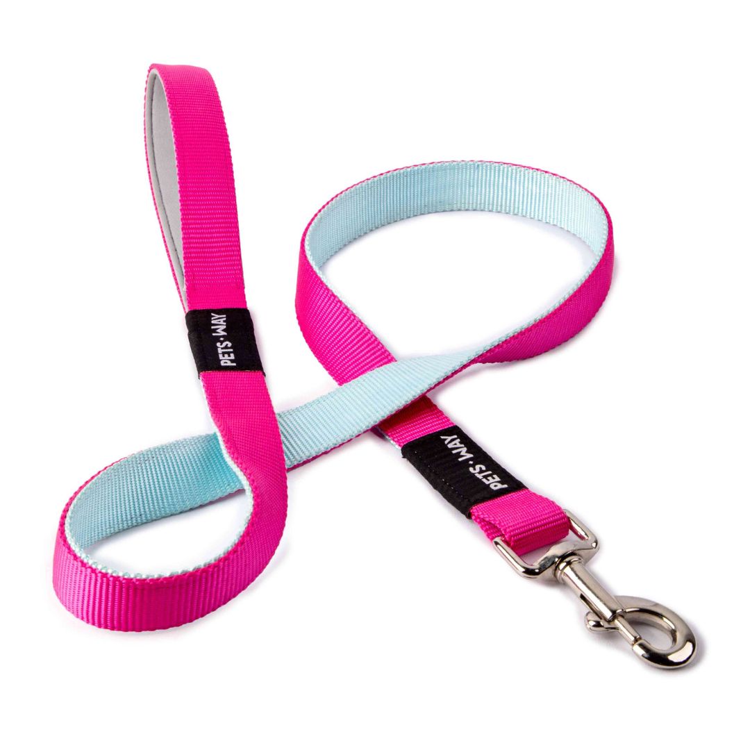 Fuschia & Sky Dual Color Dog Leash-petsway
