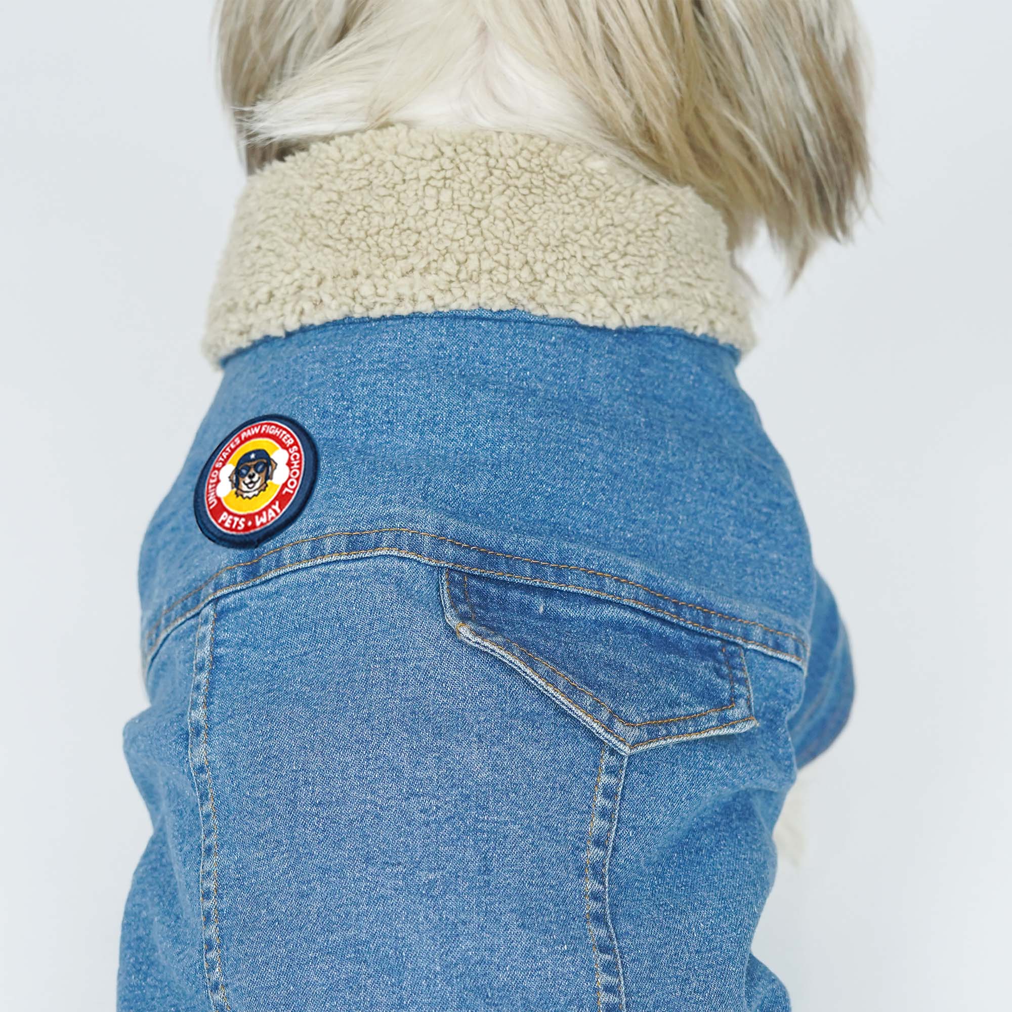 Paw-Gun Ice Blue Denim Dog Jacket
