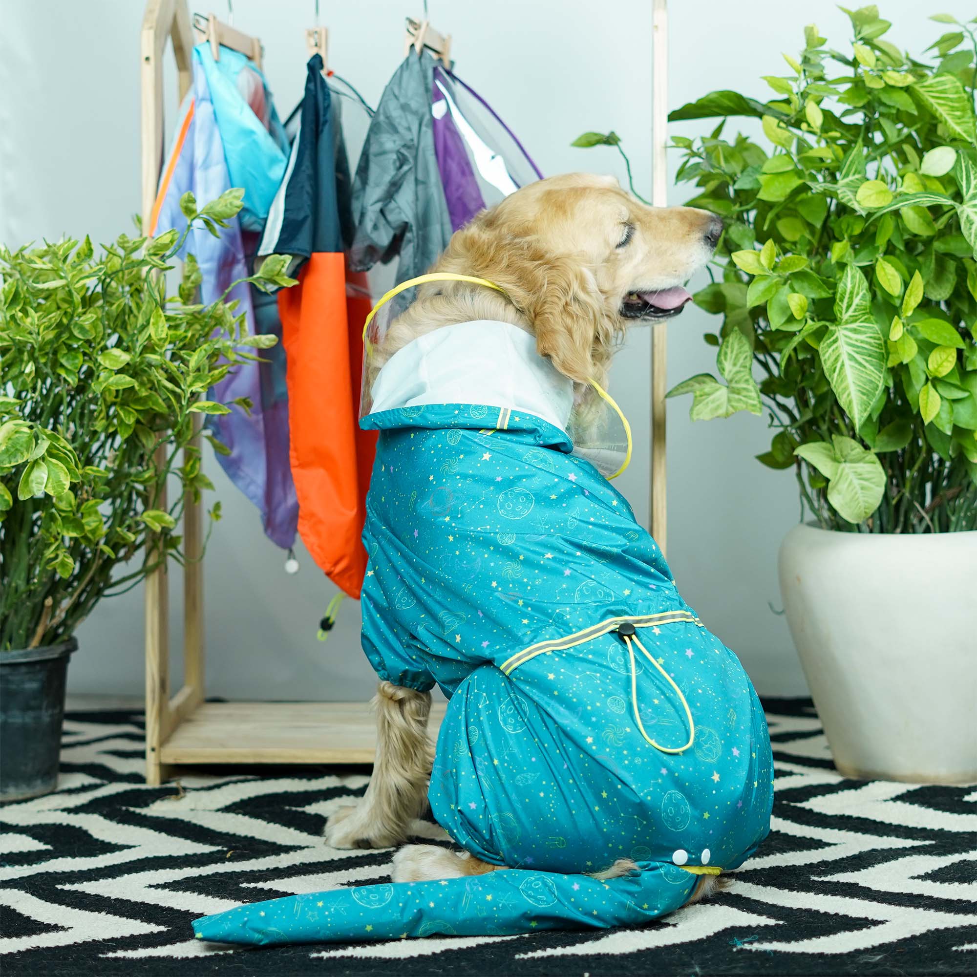 Furcast Spaceship Dog Raincoat