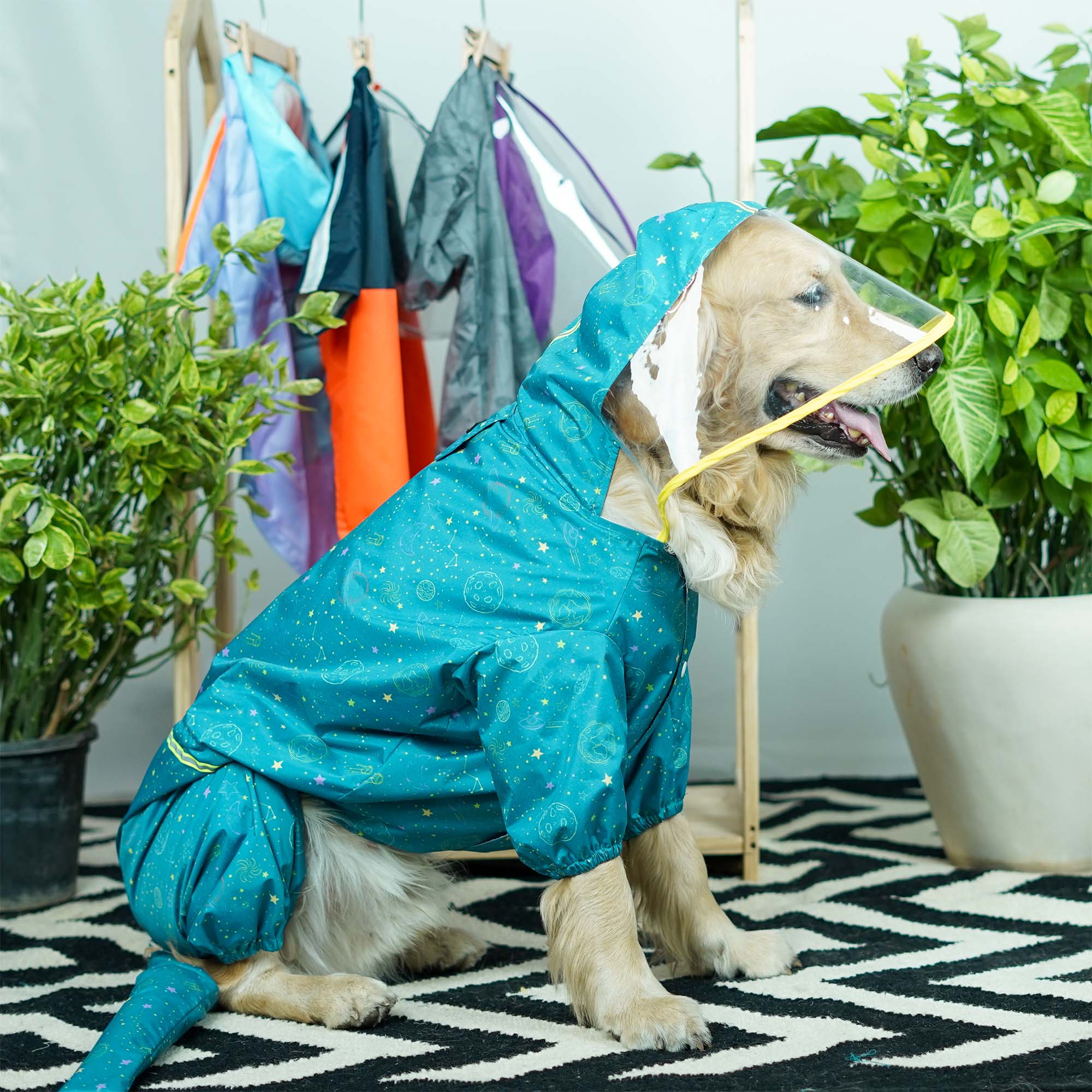 Furcast Spaceship Dog Raincoat