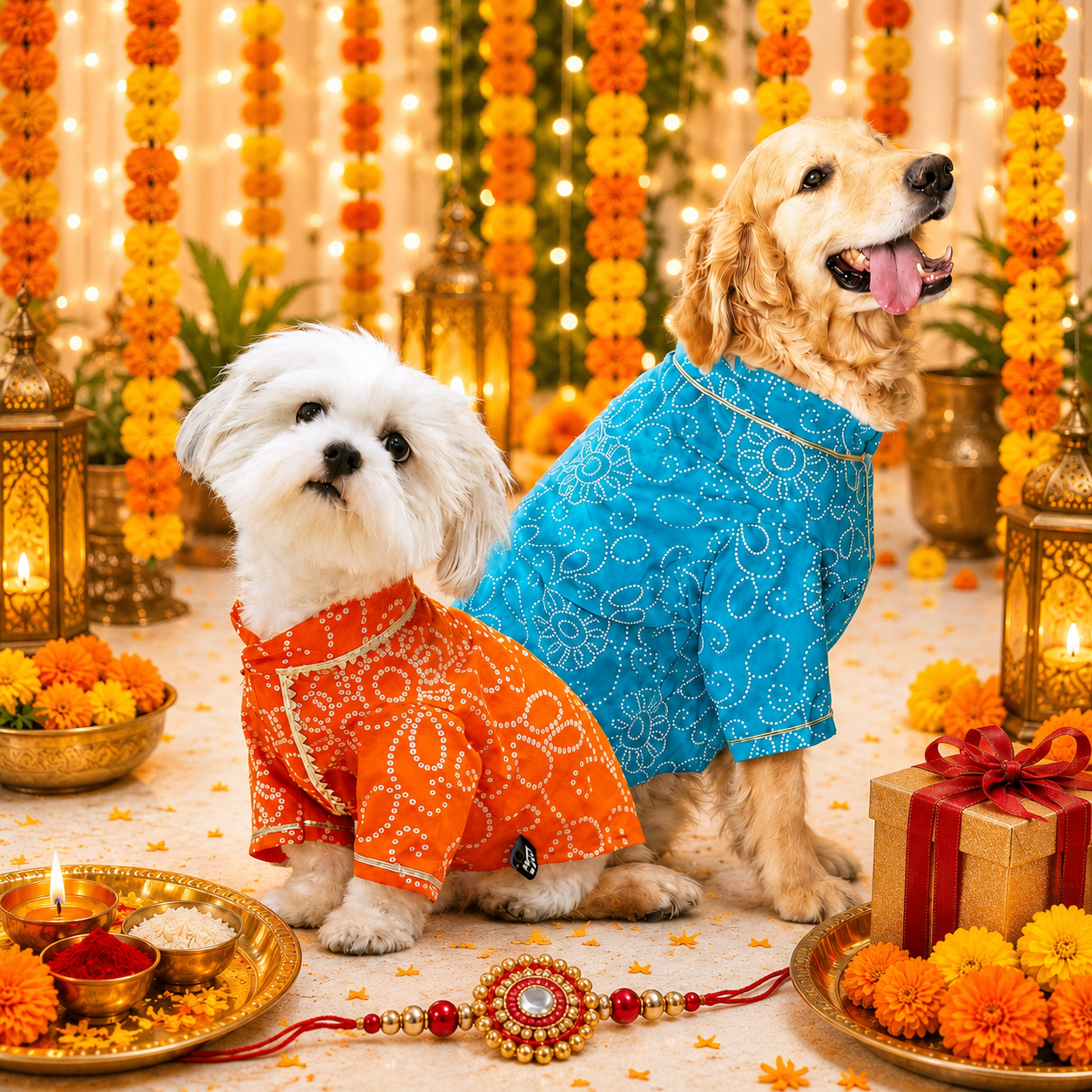 Bandhani Duo- Dog Kurta Combo