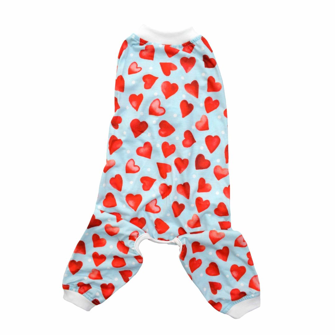 Little Heart-Printed Dog Jumpsuit-petsway