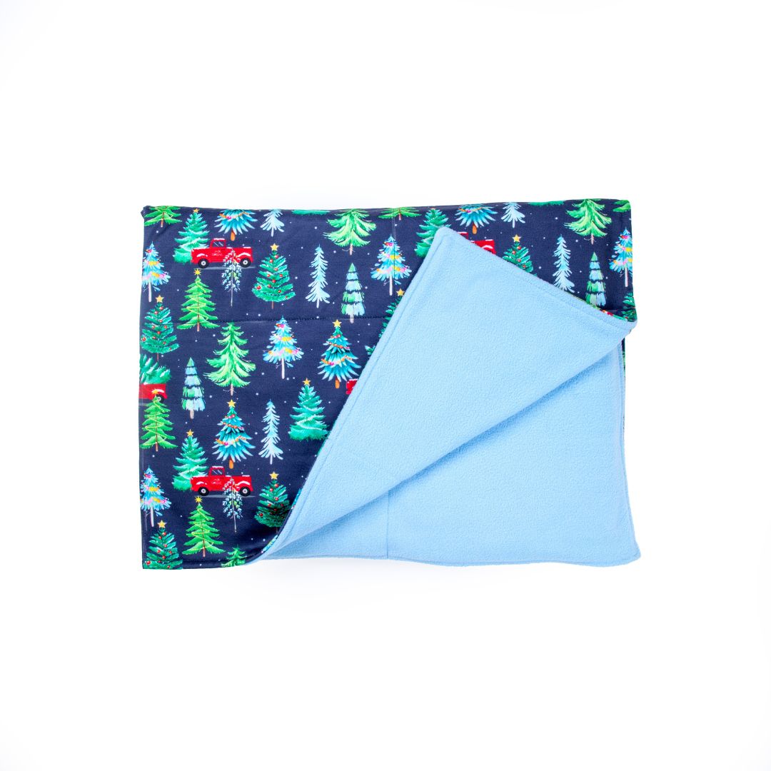 Blue fleece fur Mistletoe Blanket Petsway