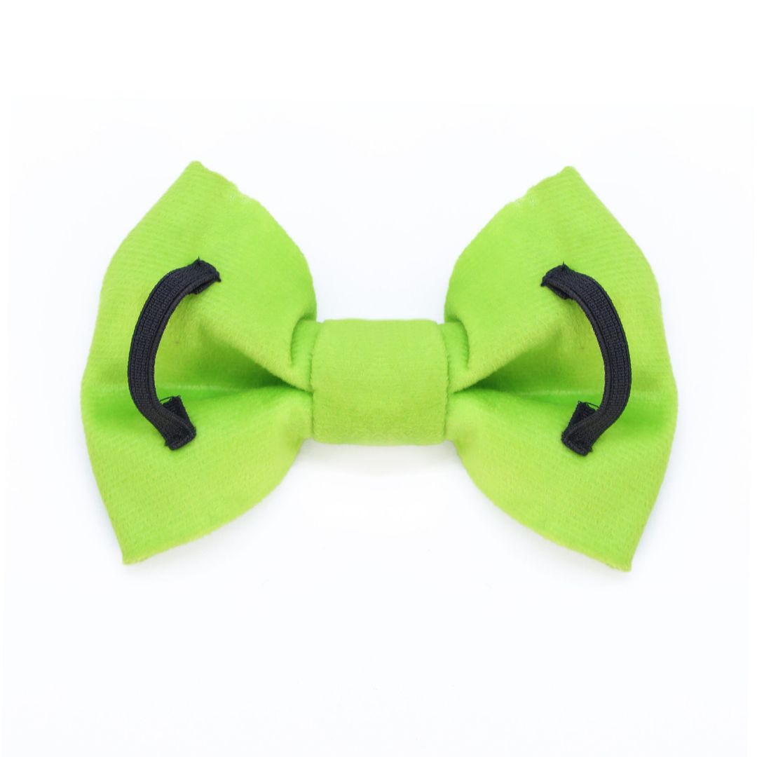 back side of Neon Luxury Velvet Bow Tie-petsway