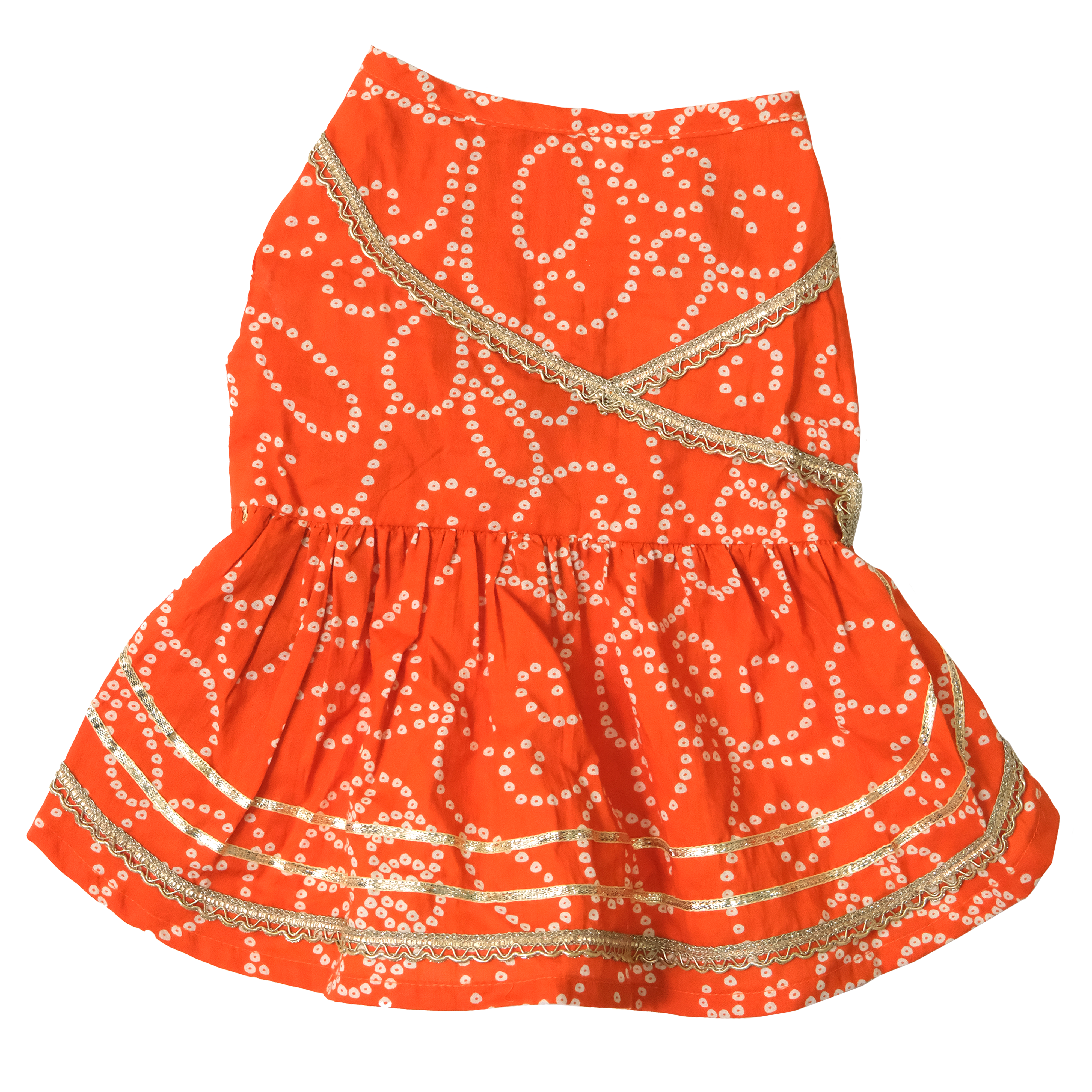 Saffron Bandhani Cotton Dress