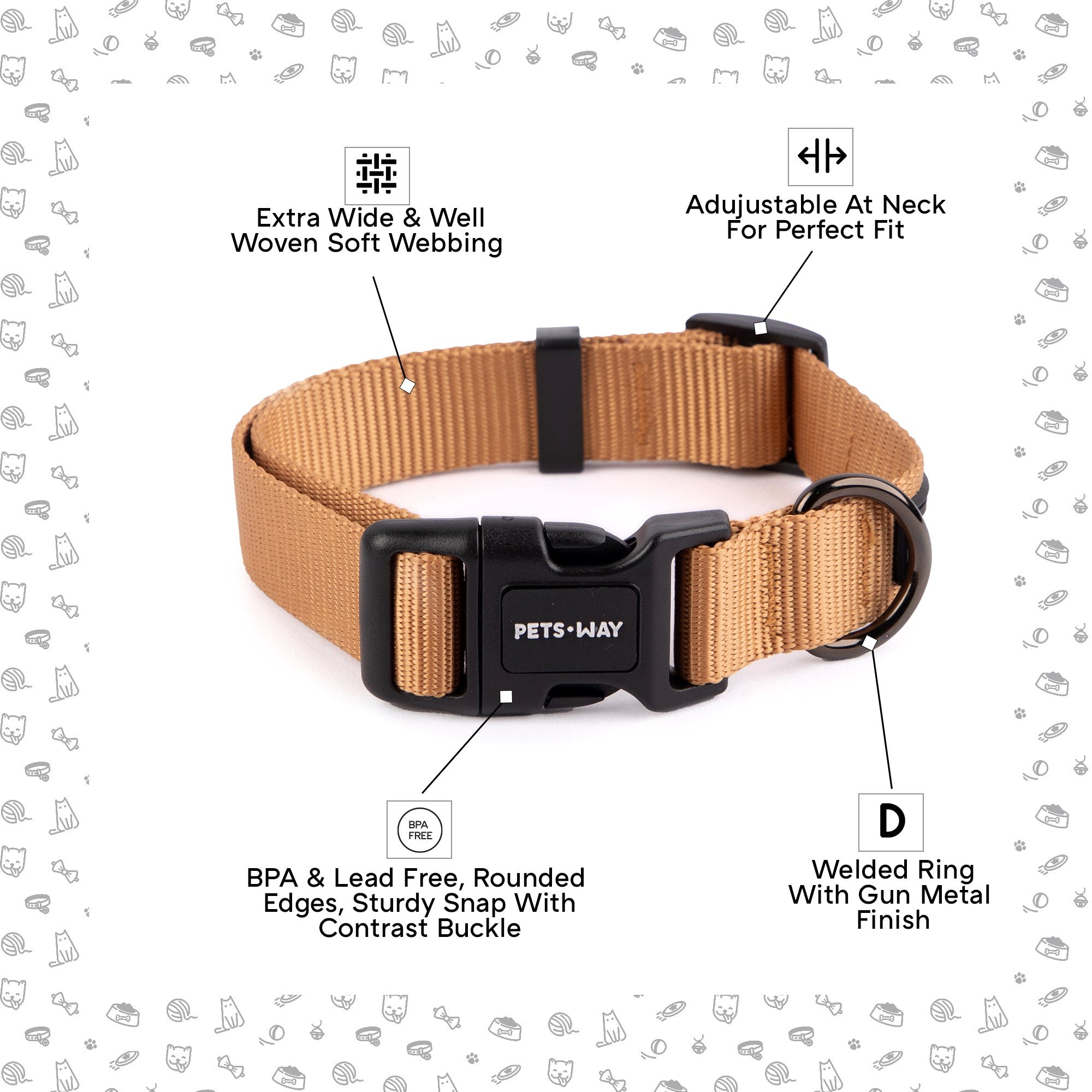Honey Dog Collar Leash Set
