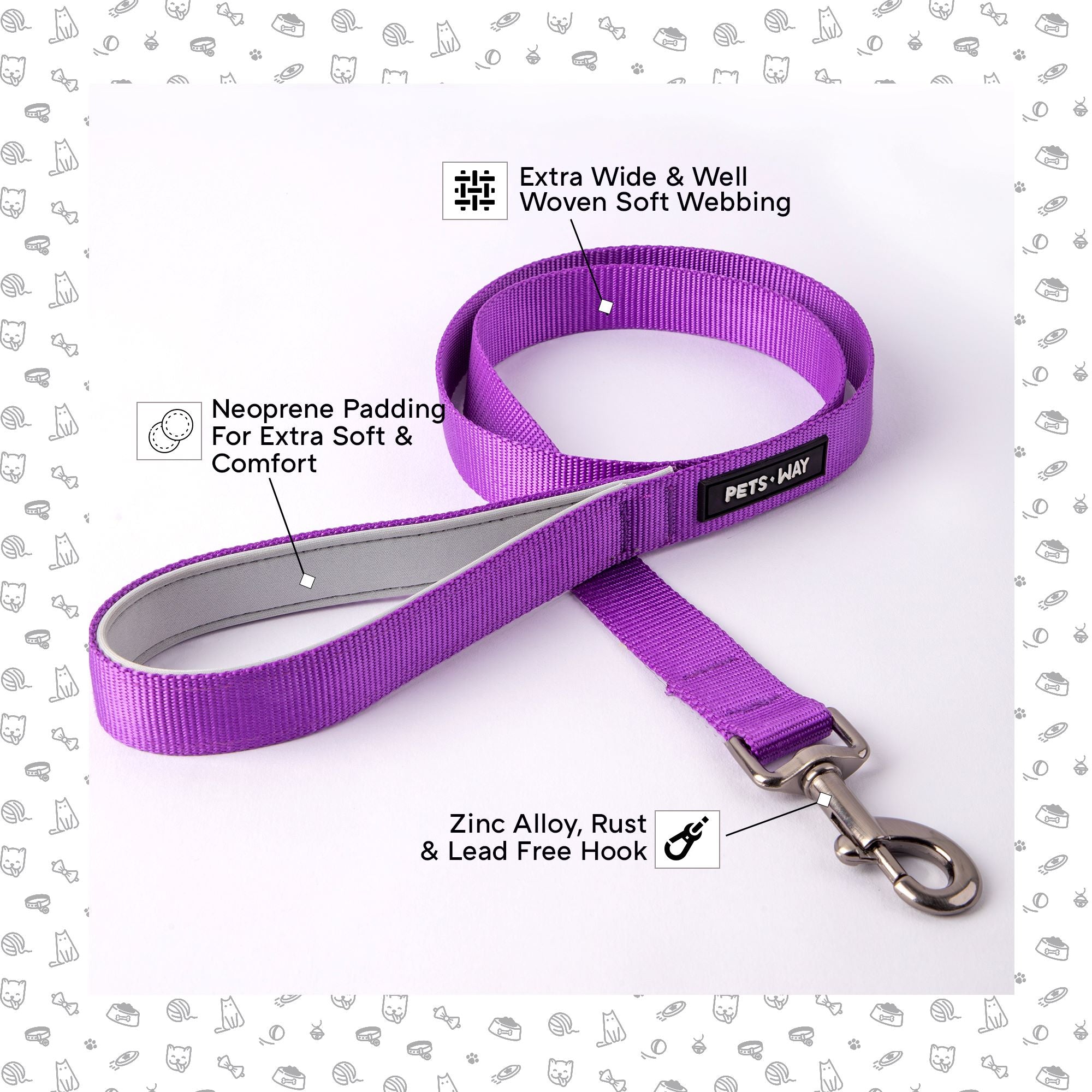 Amethyst Dog Collar Leash Set
