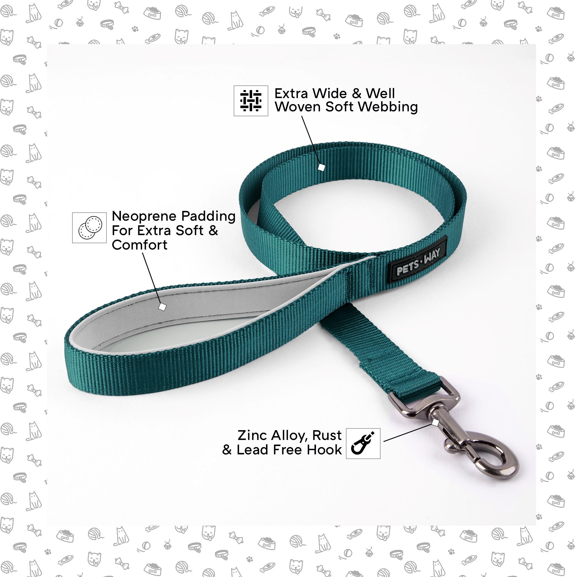 Emerald Dog Collar Leash Set