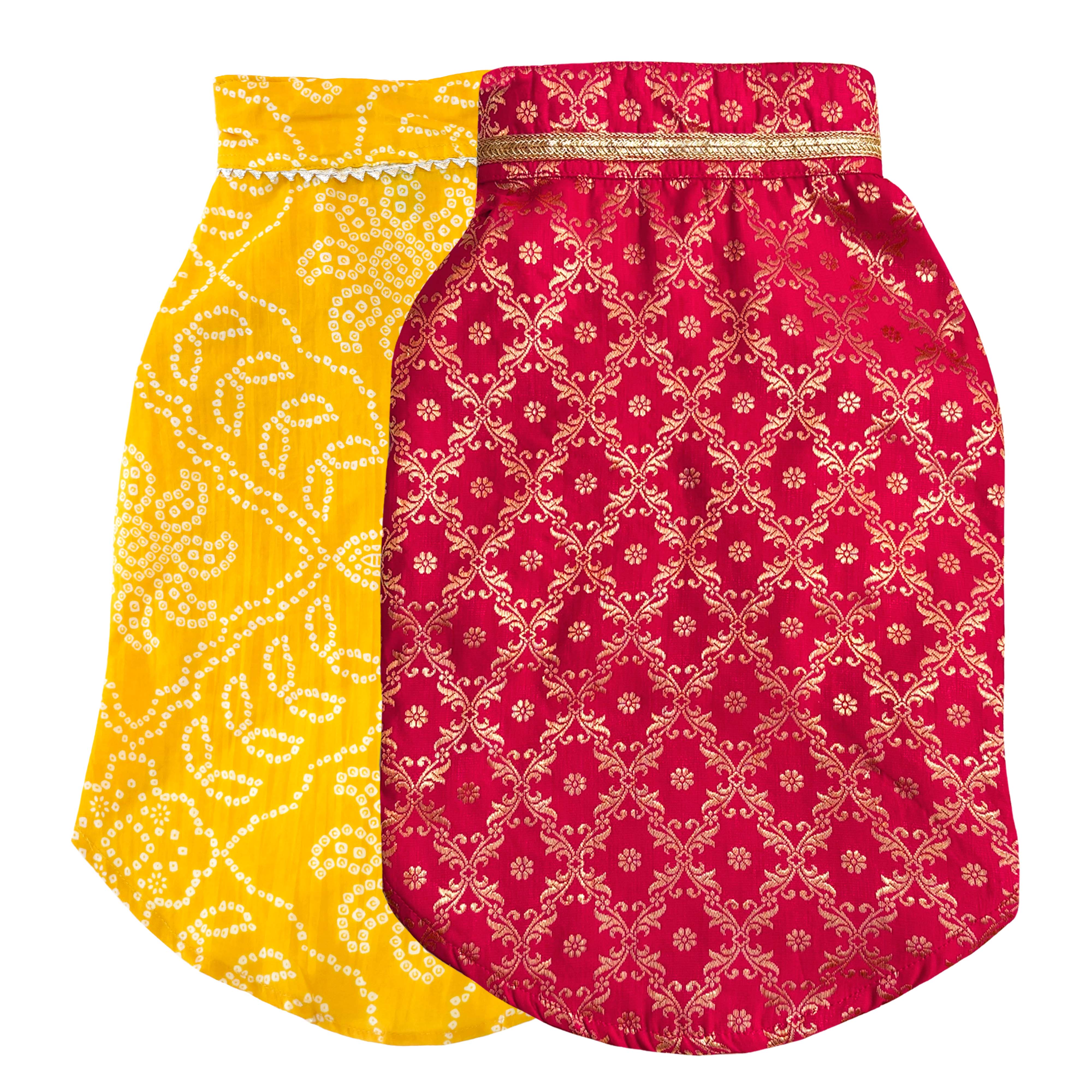 Pataka & Bandhani Dog kurta Combo