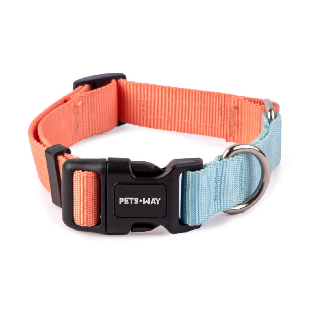 Peach & Sky - Dual Color Dog Collar-petsway