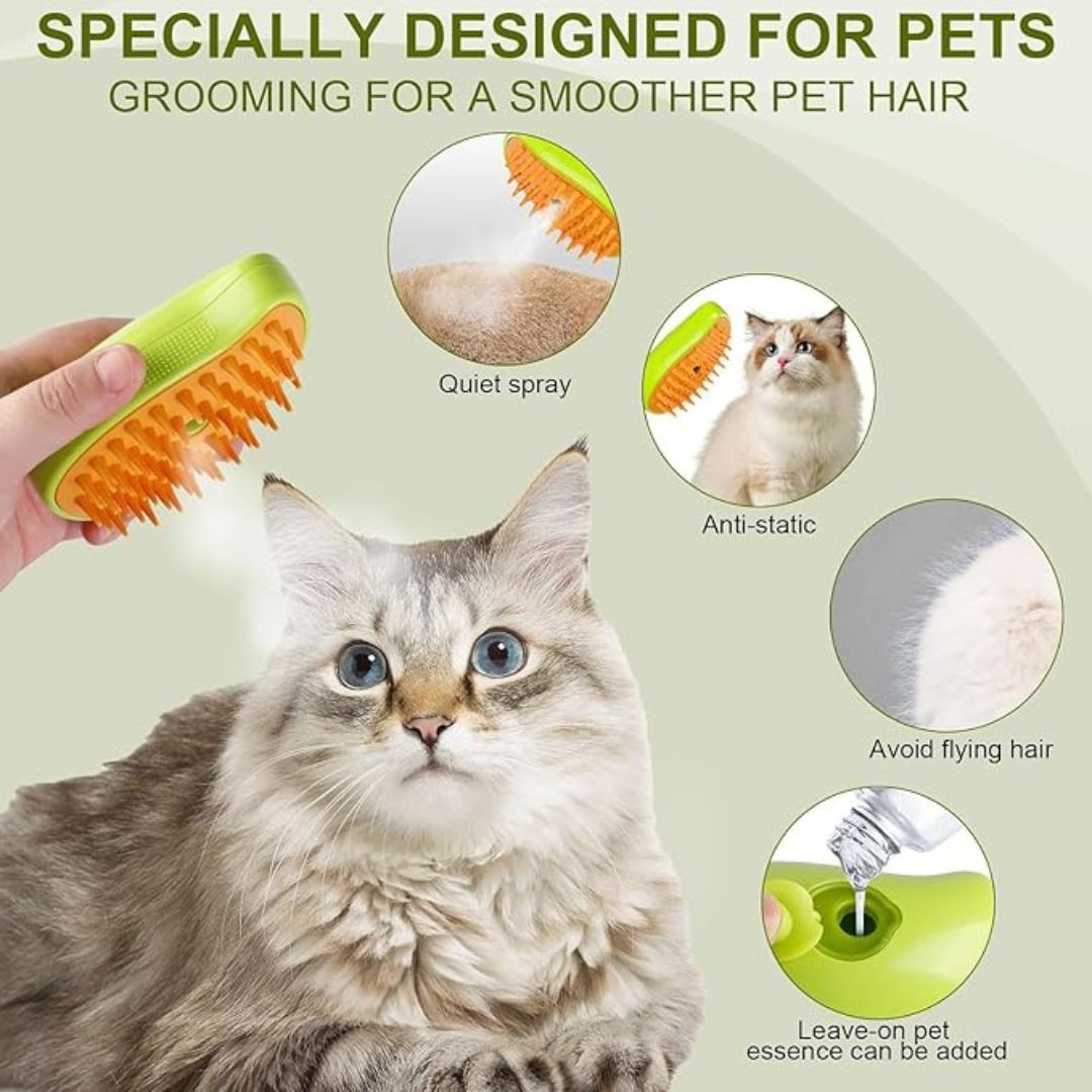 Pet Grooming Steam Brush
