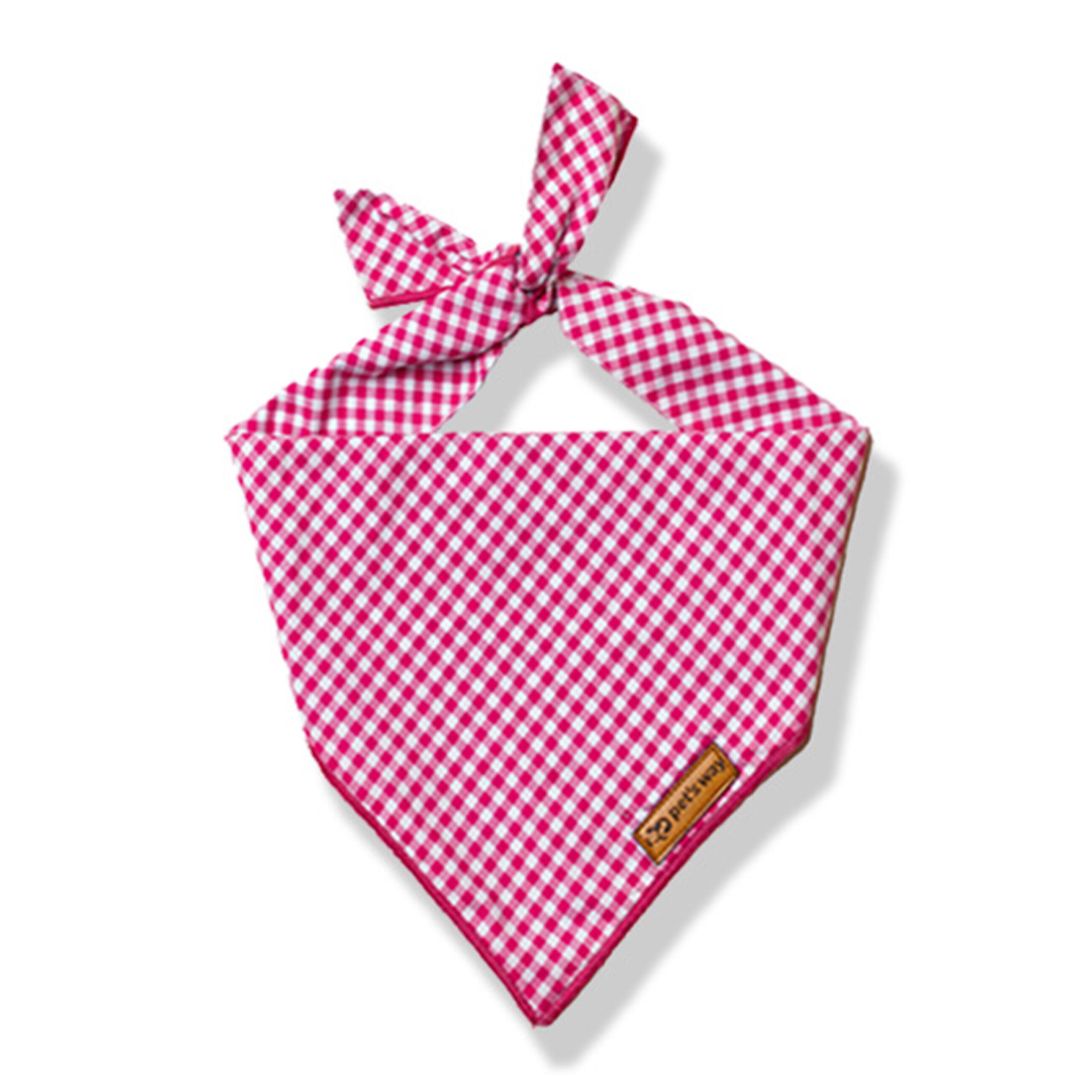 Rose Gingham Bandana-petsway