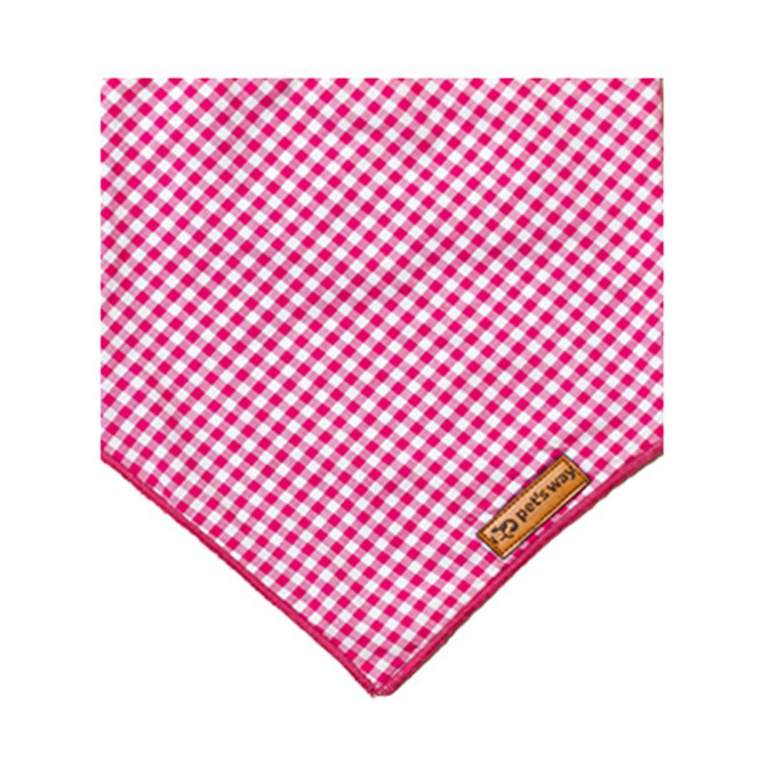front of Rose Gingham Bandana-petsway
