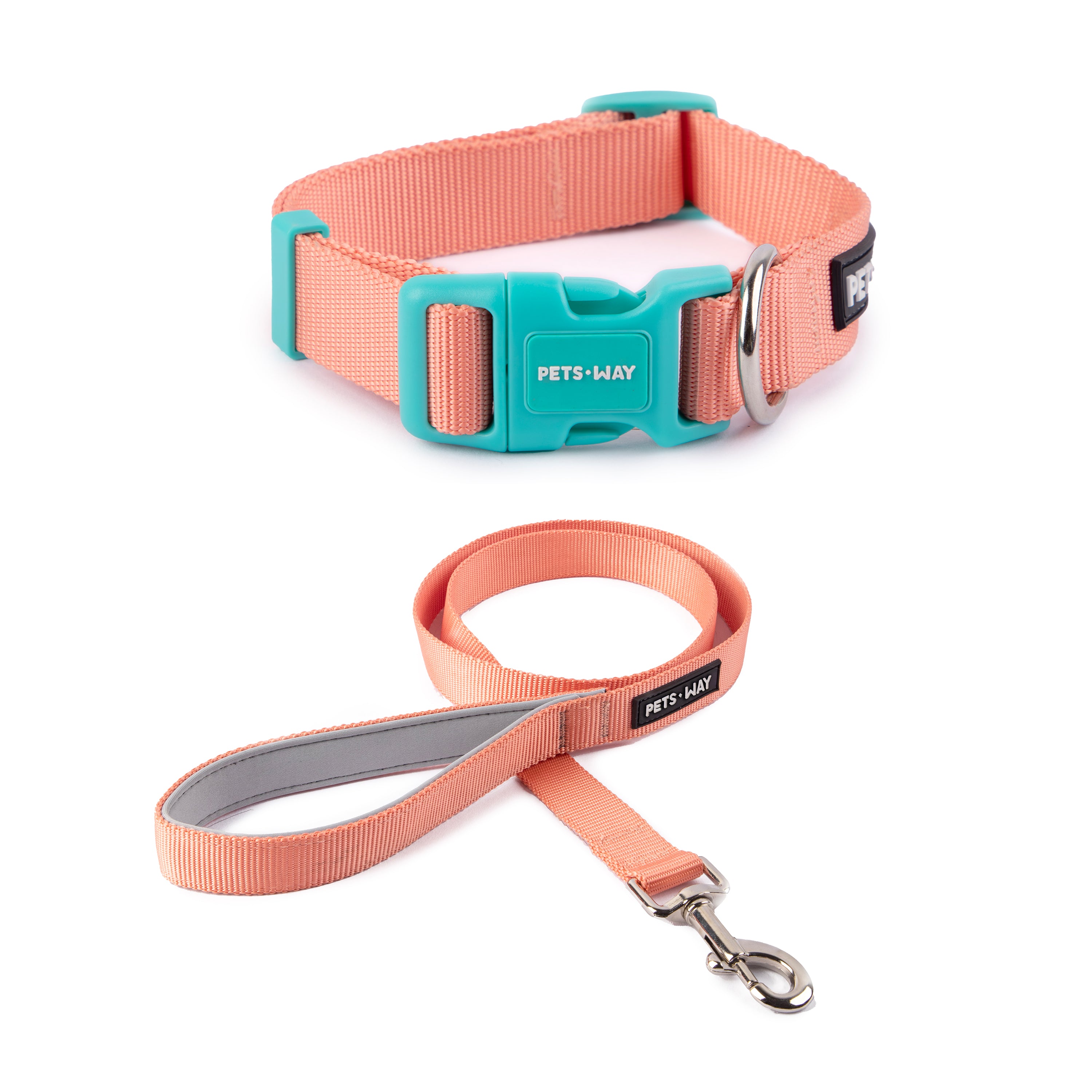 Peach Dog Collar Leash Set