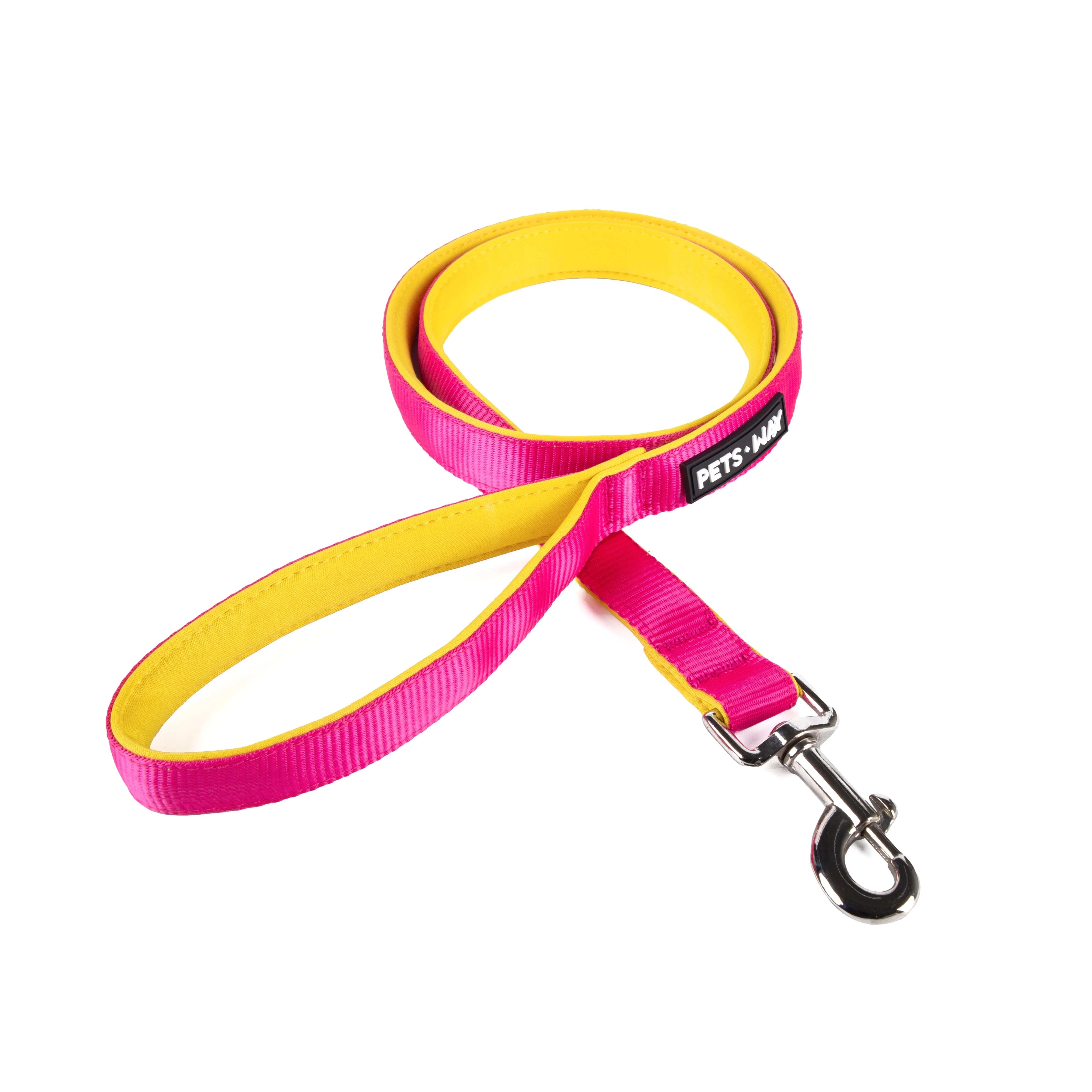 Fuschia padded Dog Leash