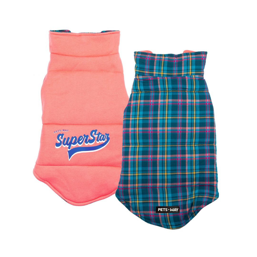 Superstar Reversible - Checks Dog Jacket  Petsway