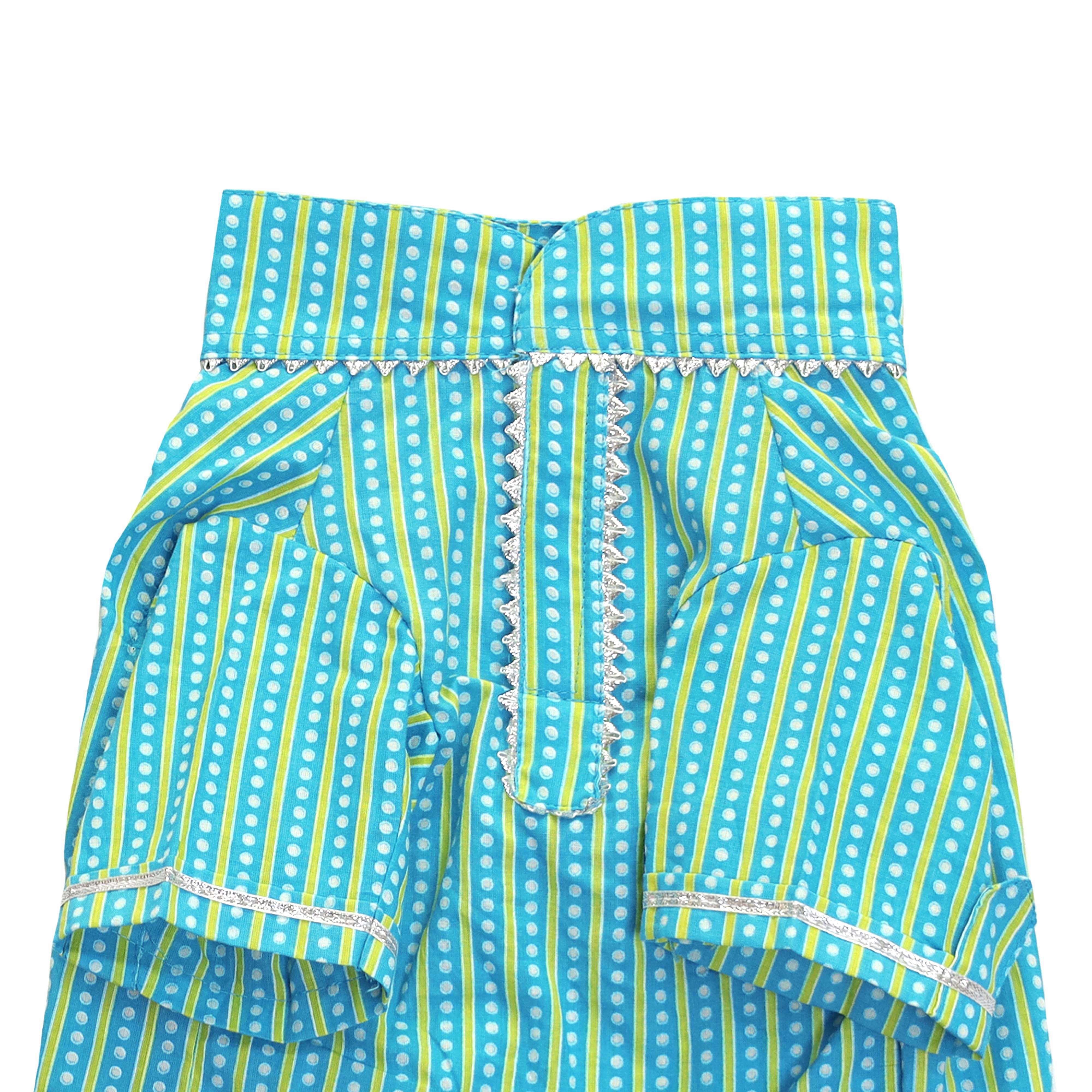 Striped - Teal Dog kurta