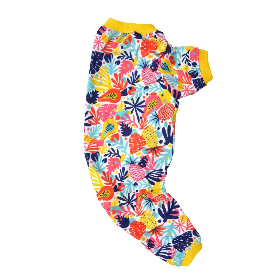 half side of Tropical Printed Dog Jumpsuit-petsway