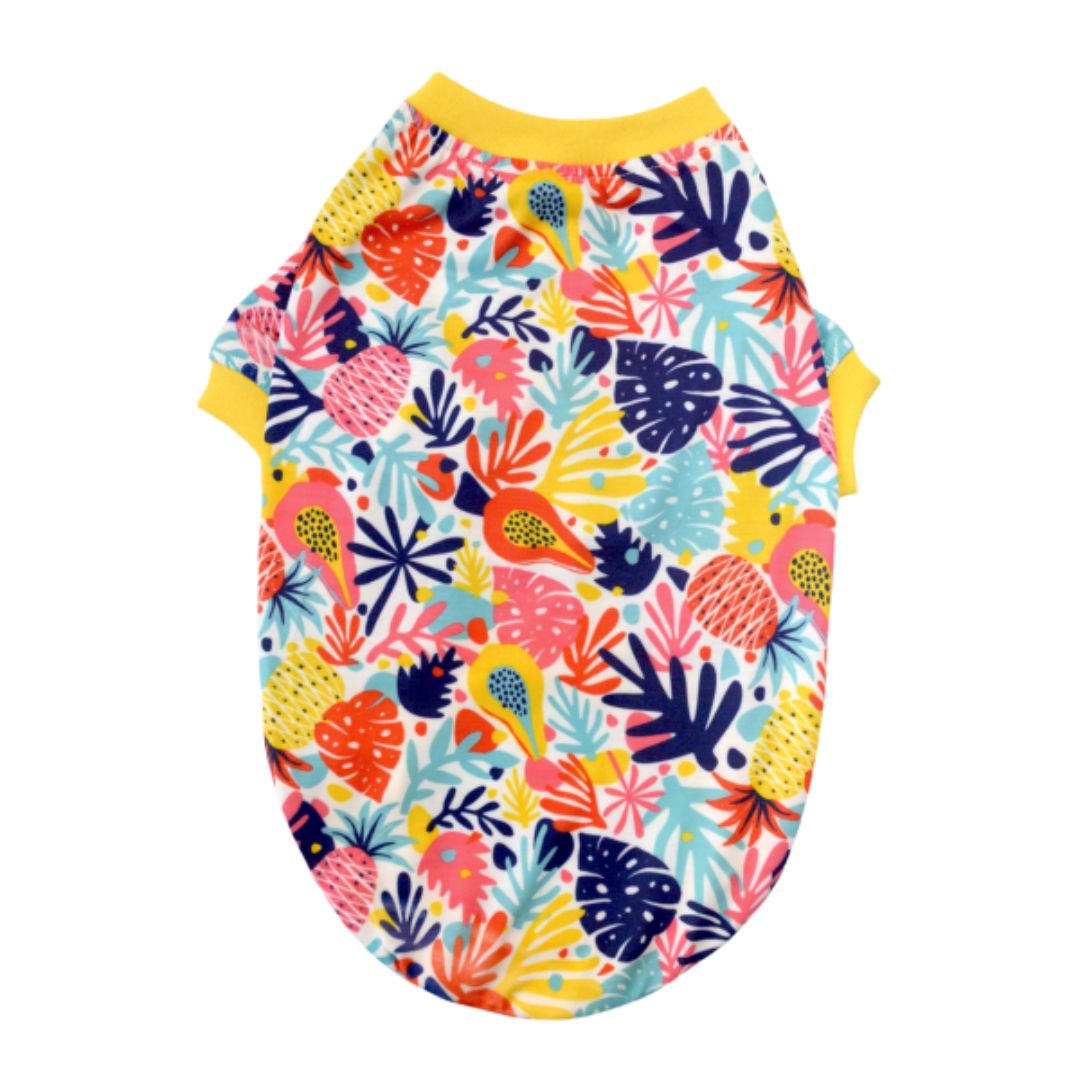 Tropical Printed Dog T-Shirt-petsway