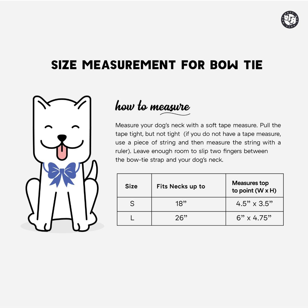 size chart of Watermelon Bow Tie-petsway