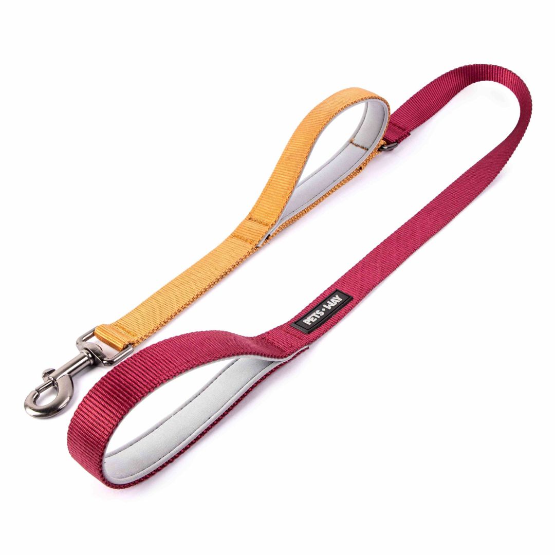 Wine & Honey dual-handle dog leash-petsway