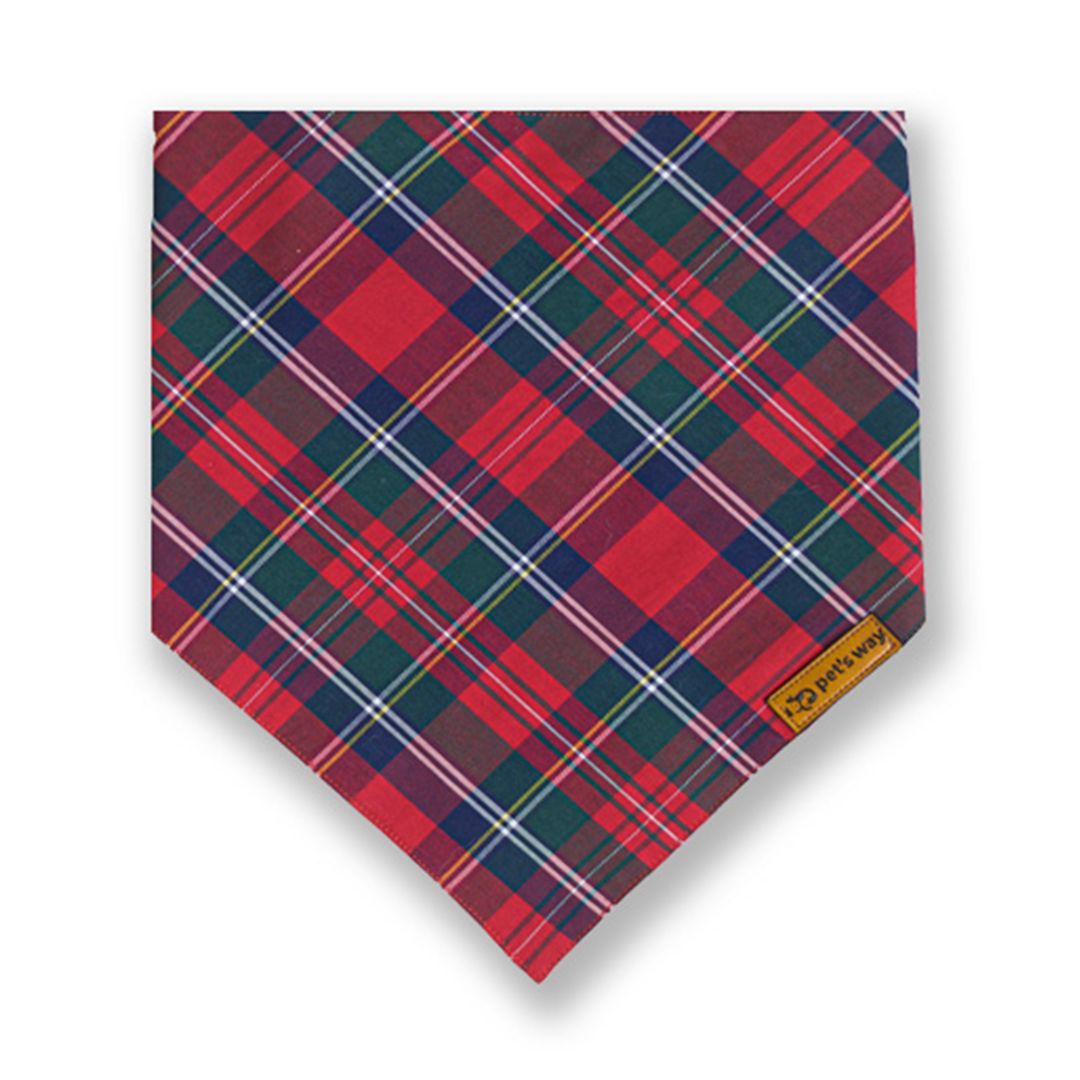 front of X-Mas Tartans Bandana-petsway