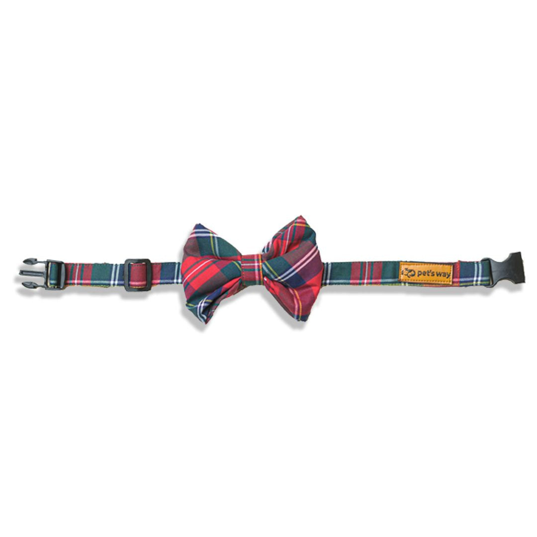 front of Xmas Tartans Bow Tie-petsway