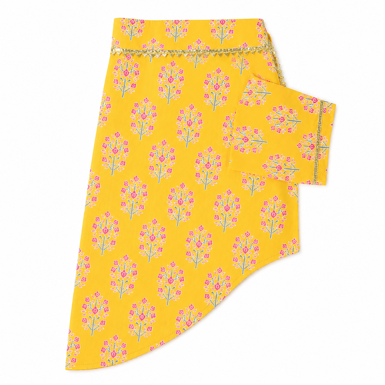 Sanganeri- Yellow Dog kurta
