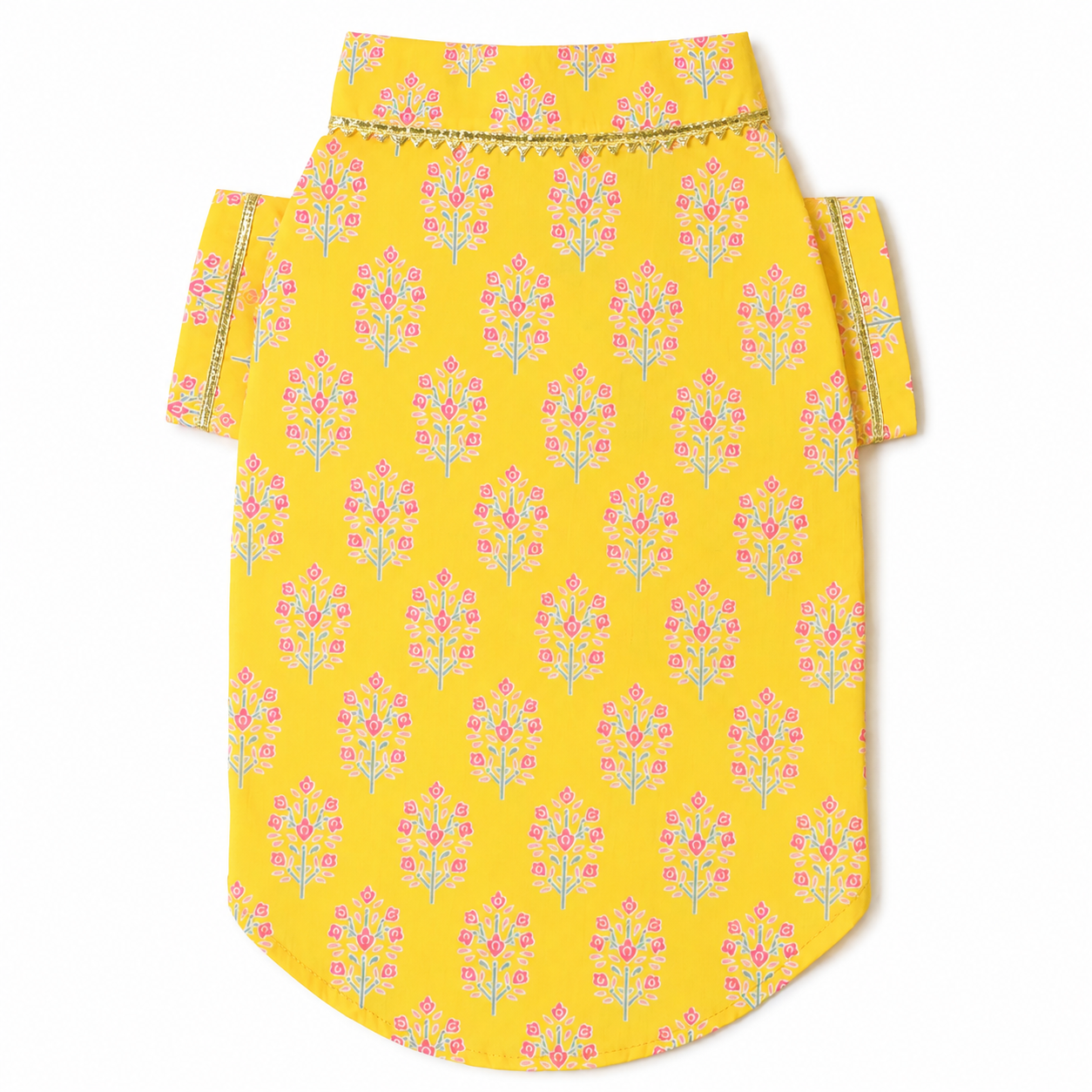 Sanganeri- Yellow Dog kurta