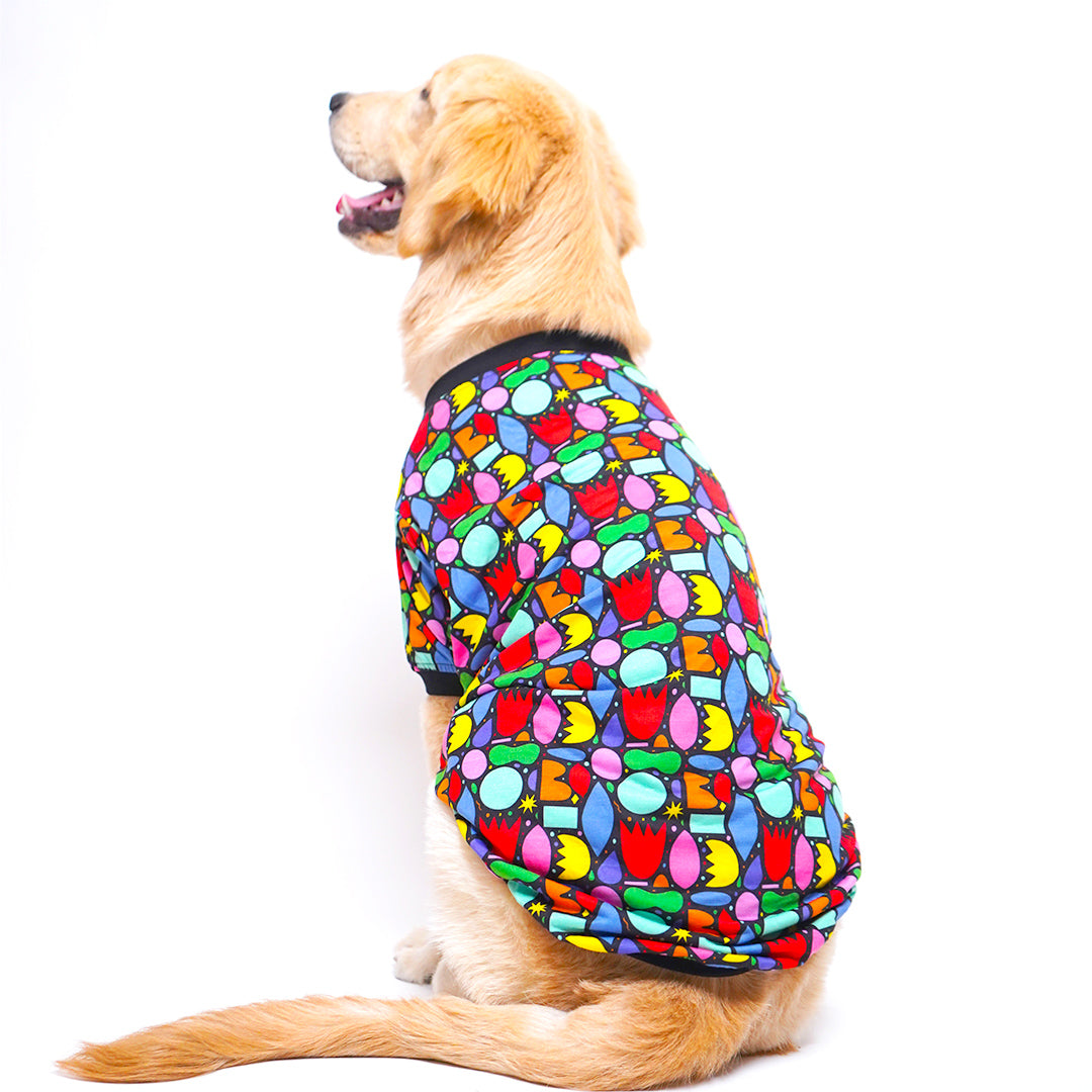 Pacman Printed Dog T-Shirt