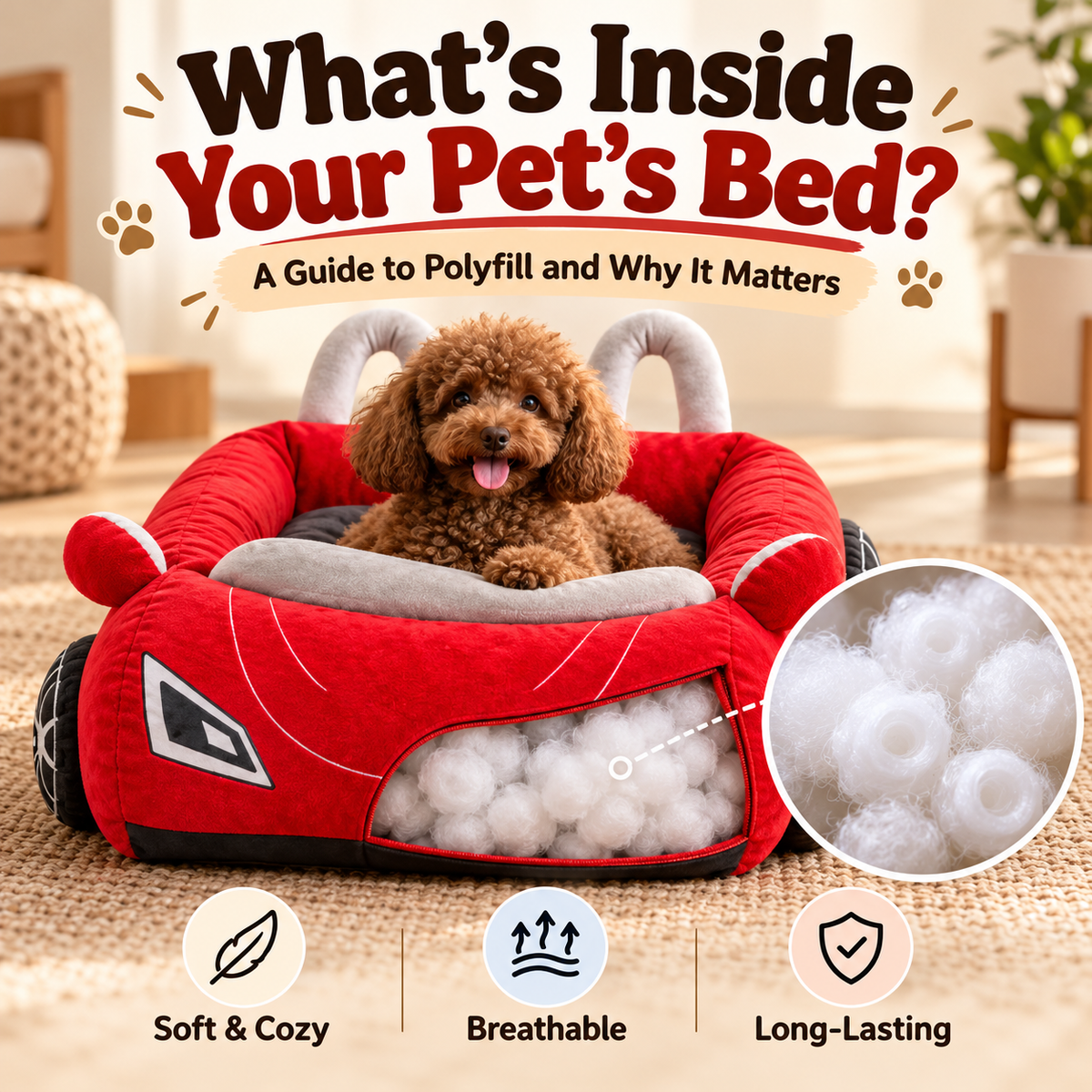 What’s Inside Your Pet’s Bed? A Guide to Polyfill and Why It Matters