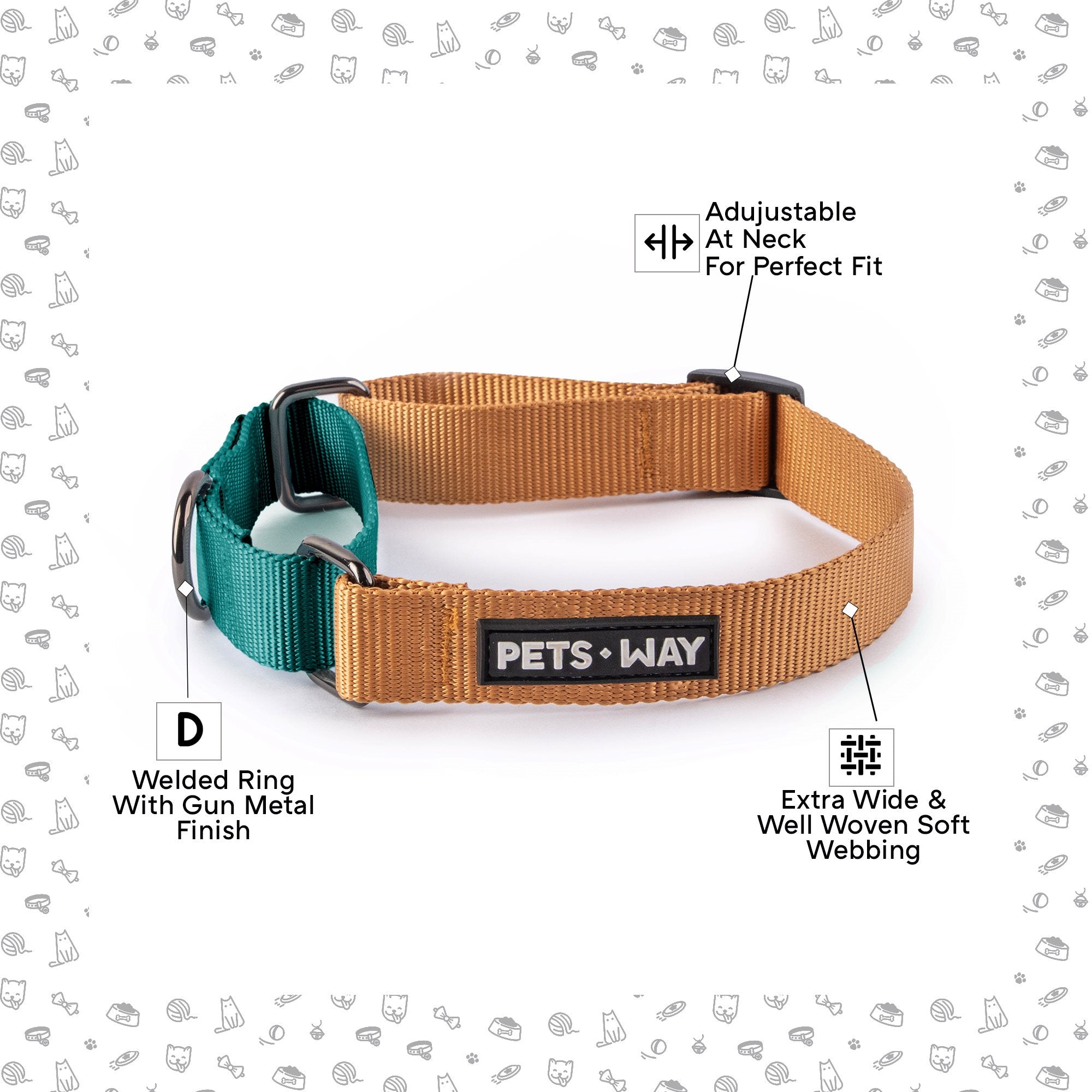 Honey and Emerald - Martingale Collar Dog Collar